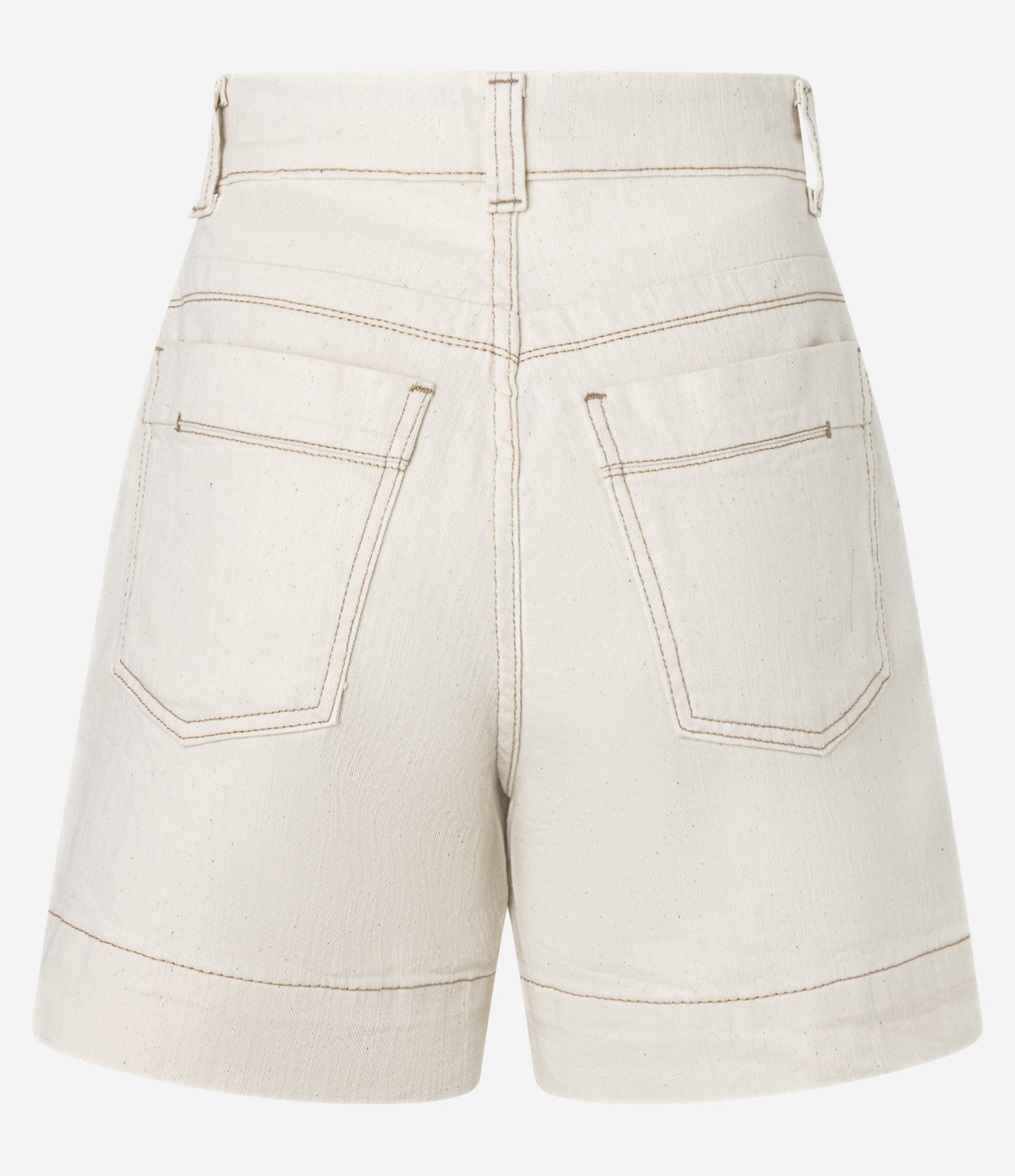 Short Regular em Sarja com Pesponto Contrastante e Bolso Faca Branco 6