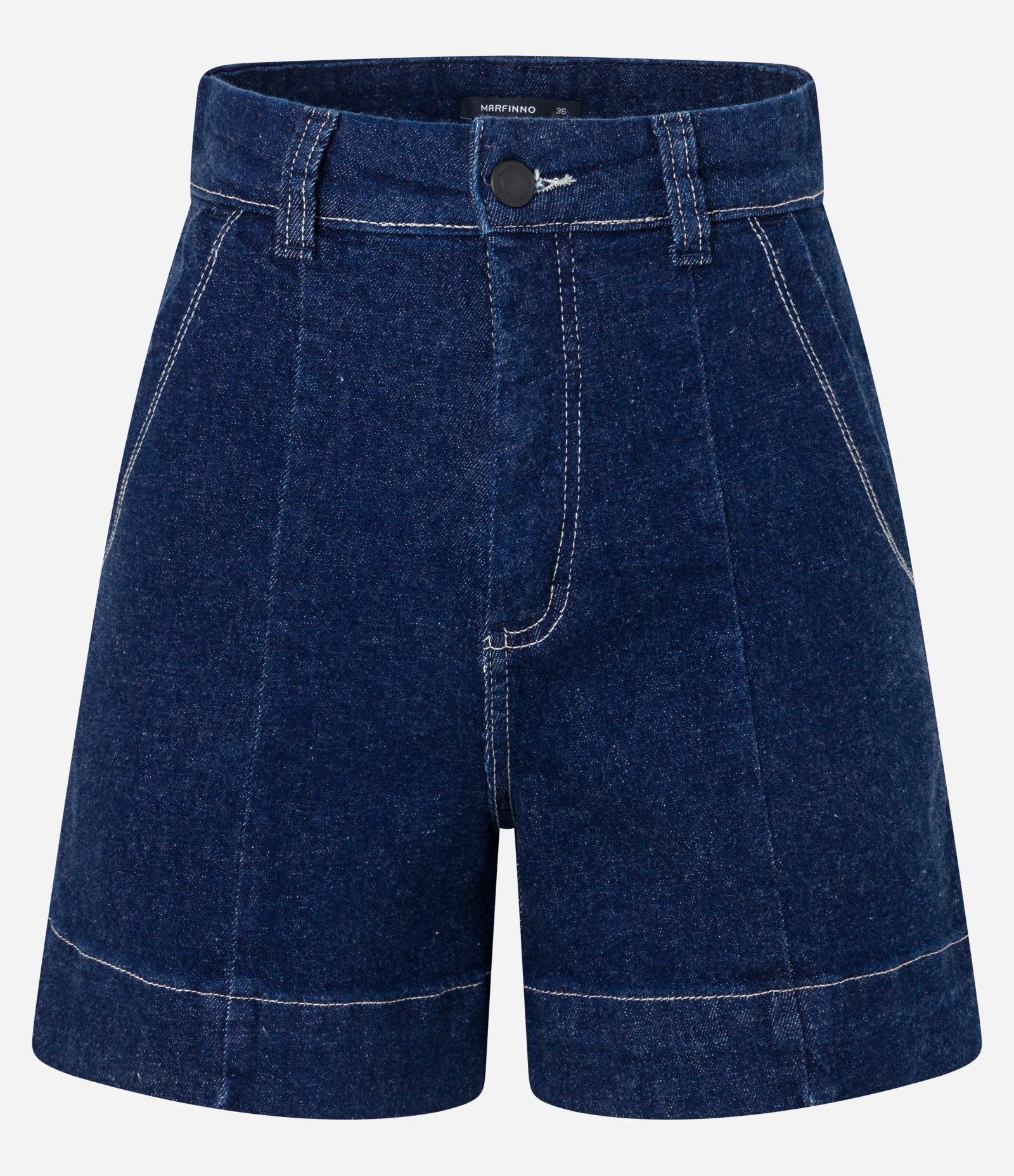 Short Regular em Jeans com Pesponto Contrastante e Bolso Faca Escuro 5