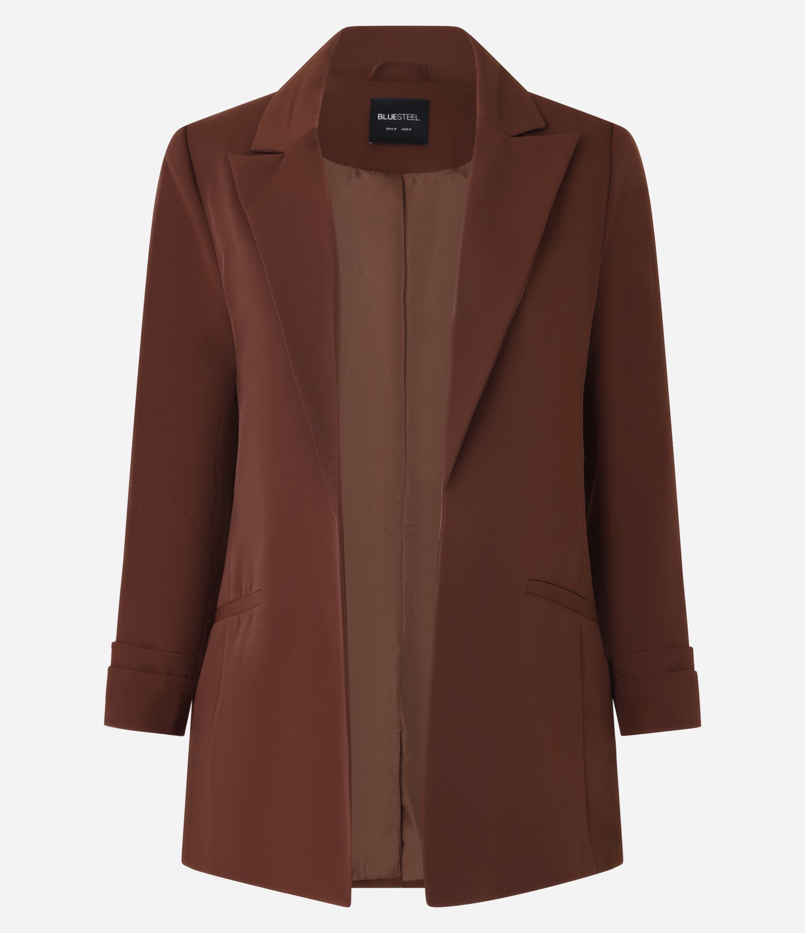 Blazer Oversized Alongado em Alfaiataria com Pregas no Punho Marrom Intenso 9