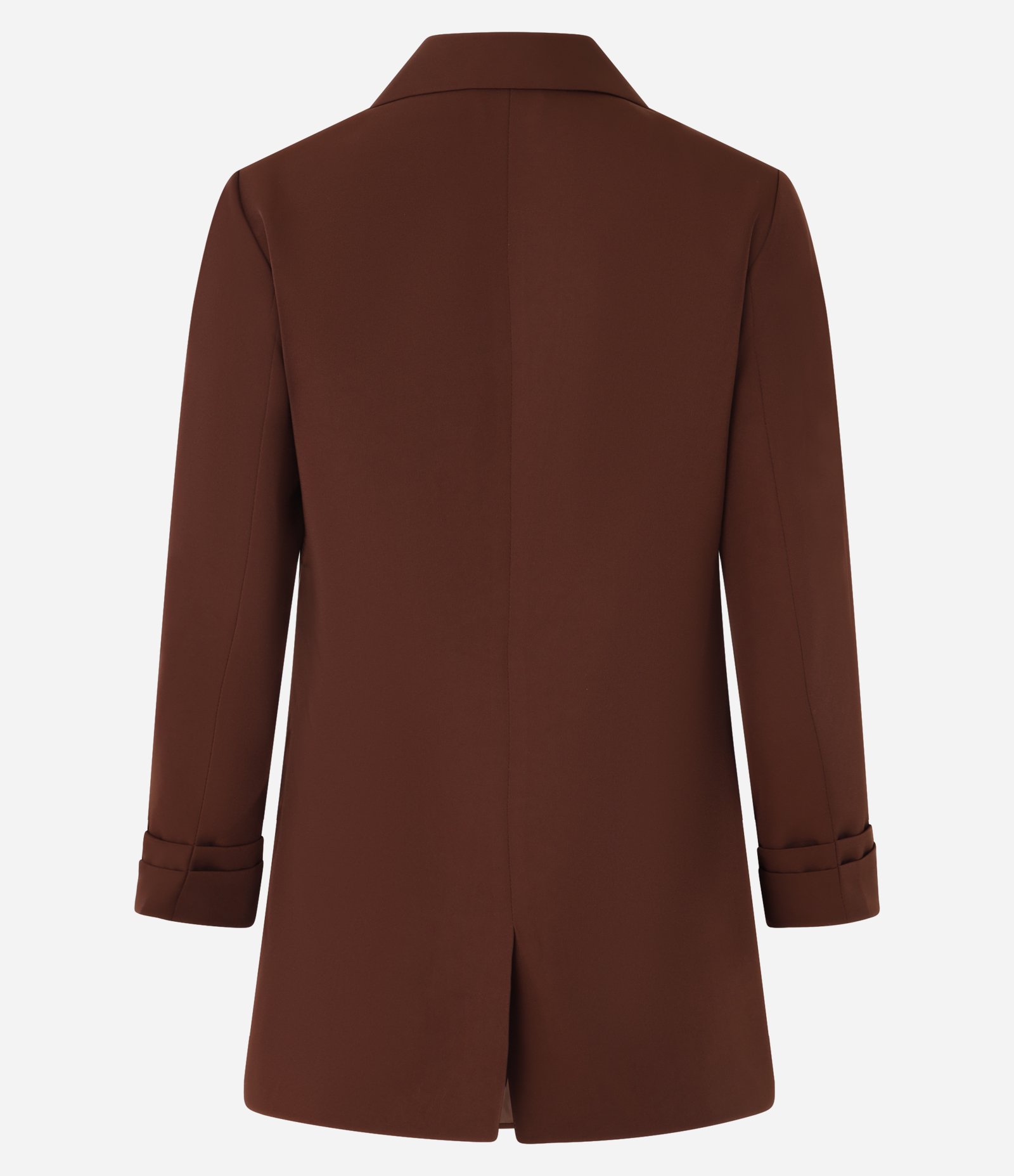 Blazer Oversized Alongado em Alfaiataria com Pregas no Punho Marrom Intenso 10