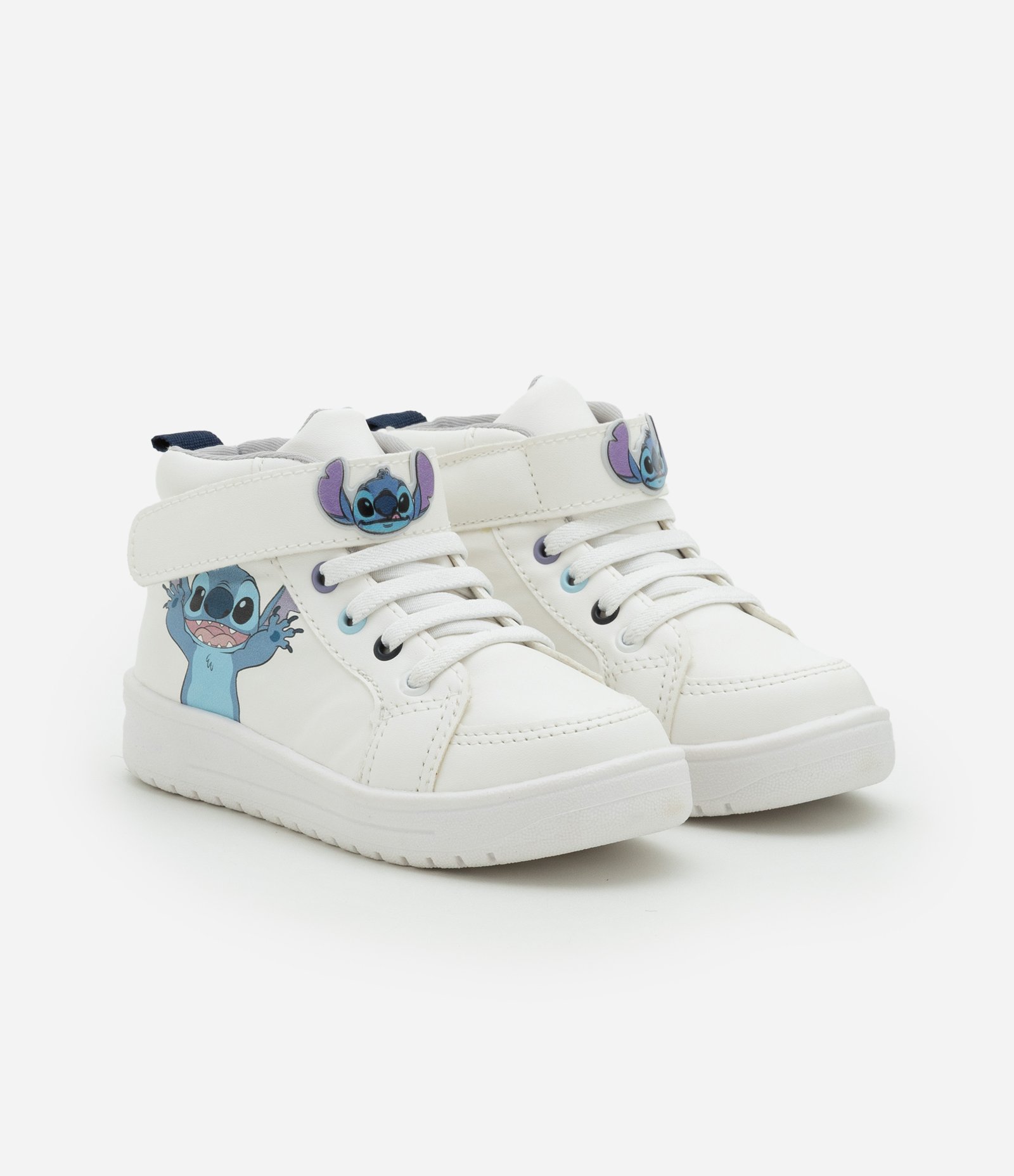 Tênis Abotinado Infantil com Estampa Stitch - Tam 20 a 27 Branco 1