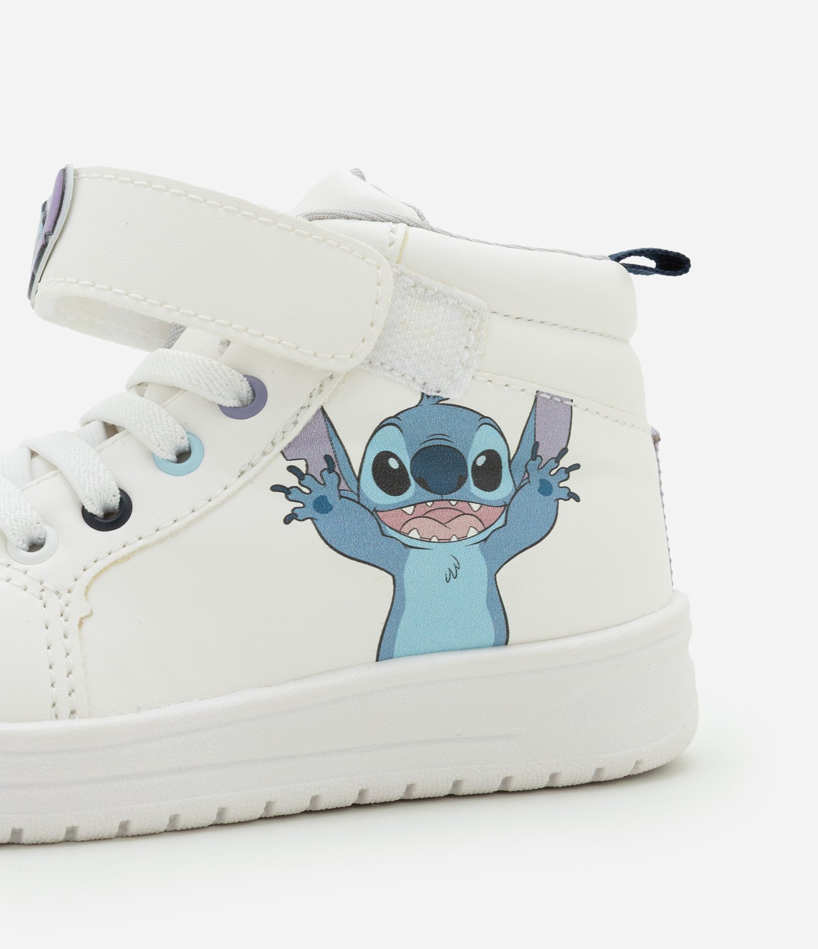 Tênis Abotinado Infantil com Estampa Stitch - Tam 20 a 27 Branco 3