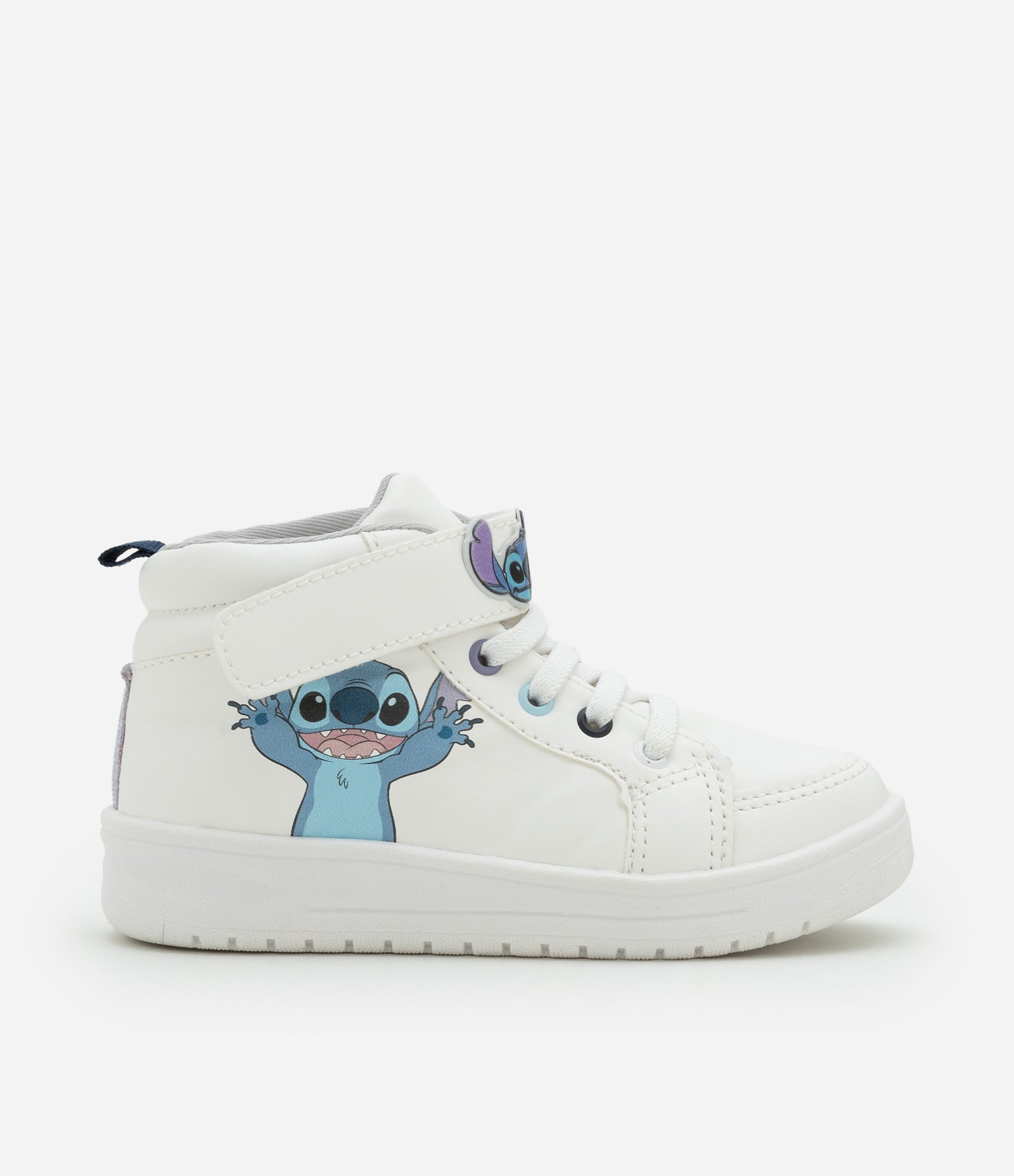 Tênis Abotinado Infantil com Estampa Stitch - Tam 20 a 27 Branco 5