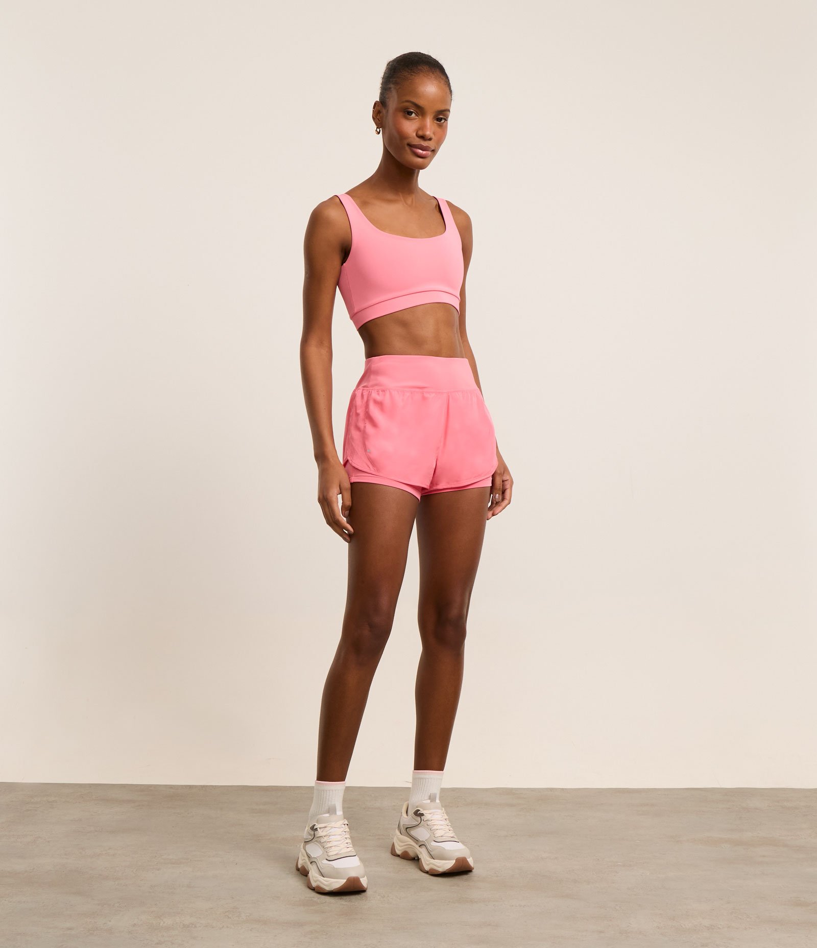 Top Esportivo em Microfibra Dupla Face com Alça Larga Rosa/Preto 2