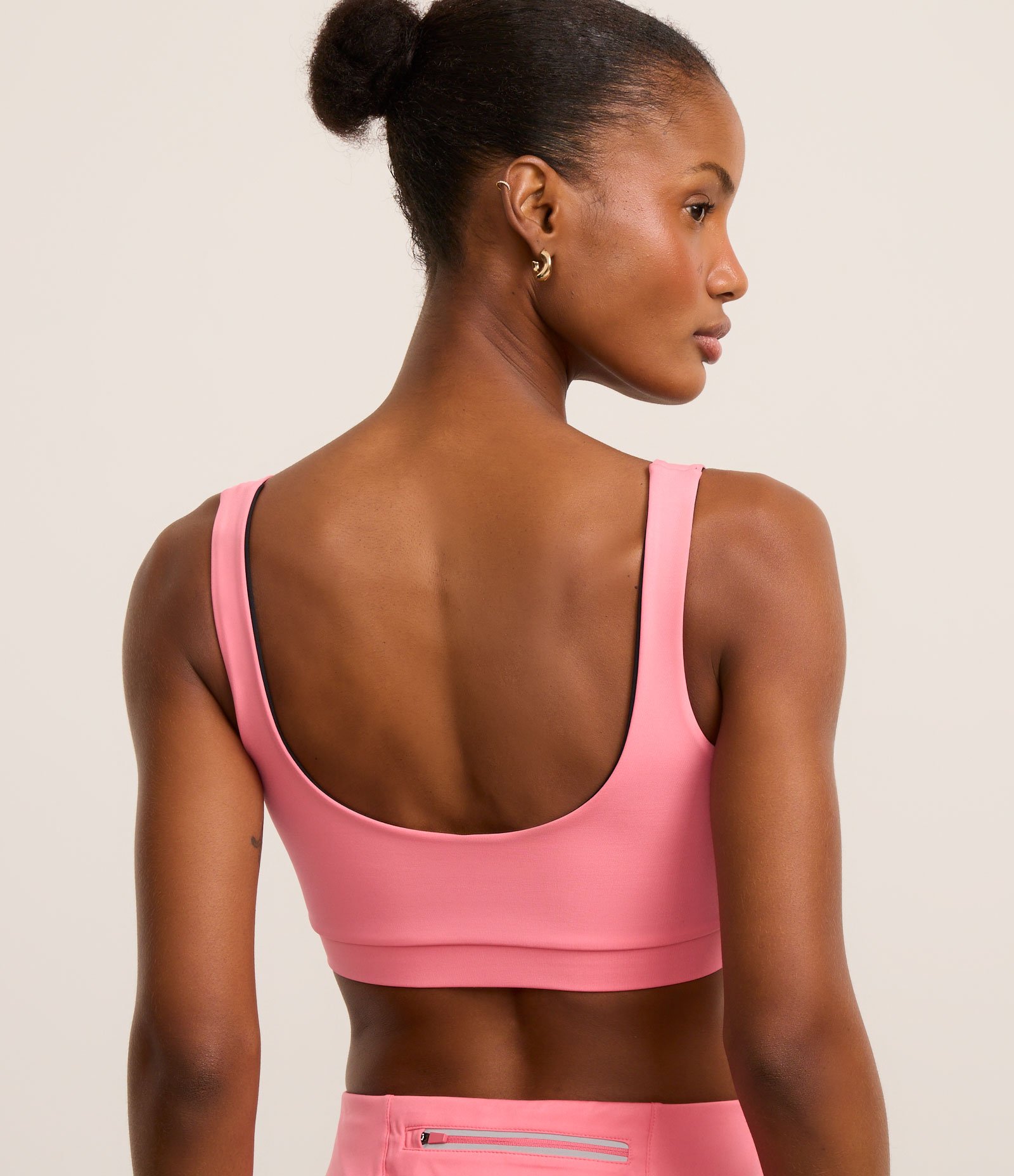 Top Esportivo em Microfibra Dupla Face com Alça Larga Rosa/Preto 3