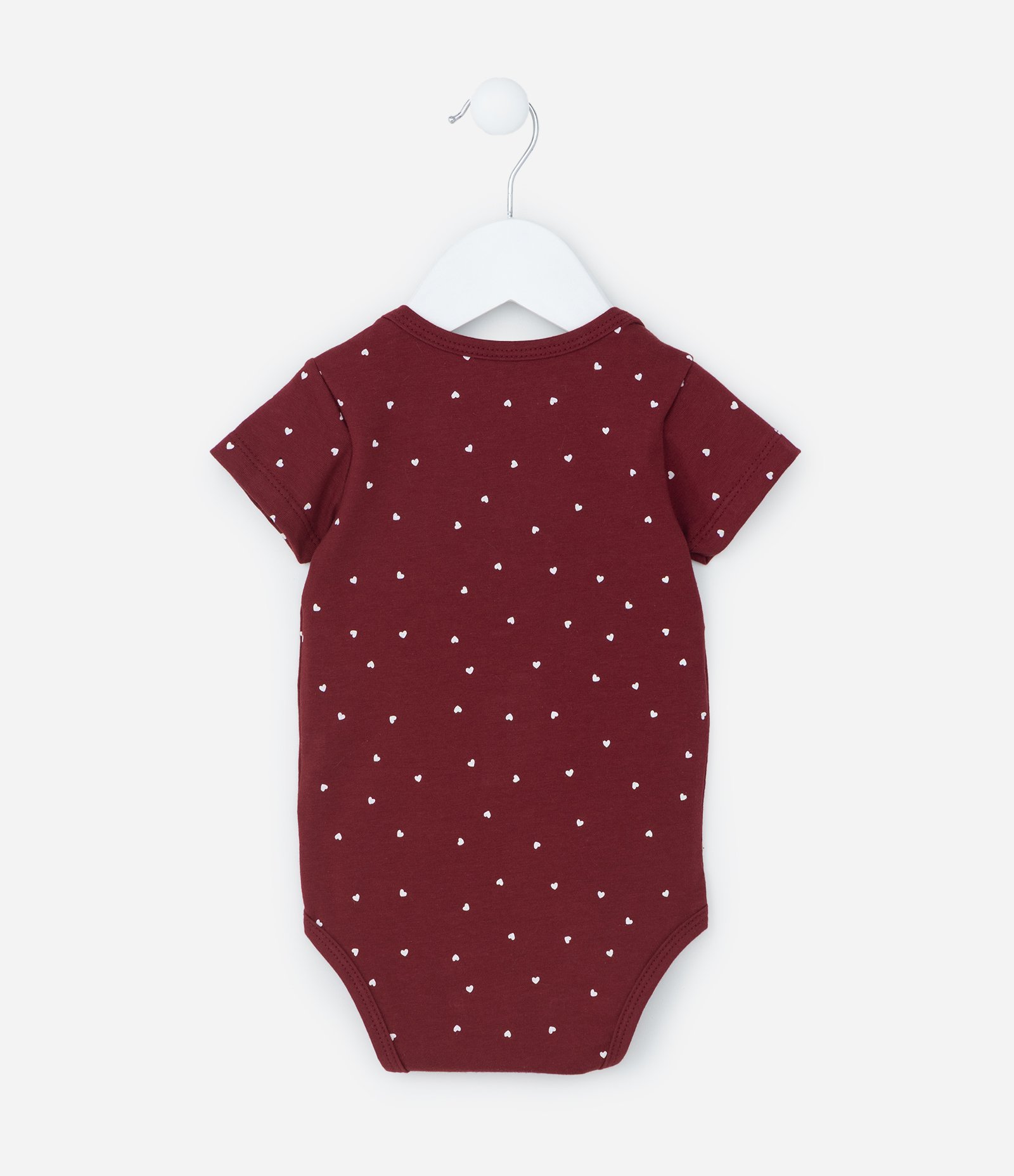 Body Infantil em Algodão com Estampa Corações - Tam 0 a 18 meses Vermelho 3