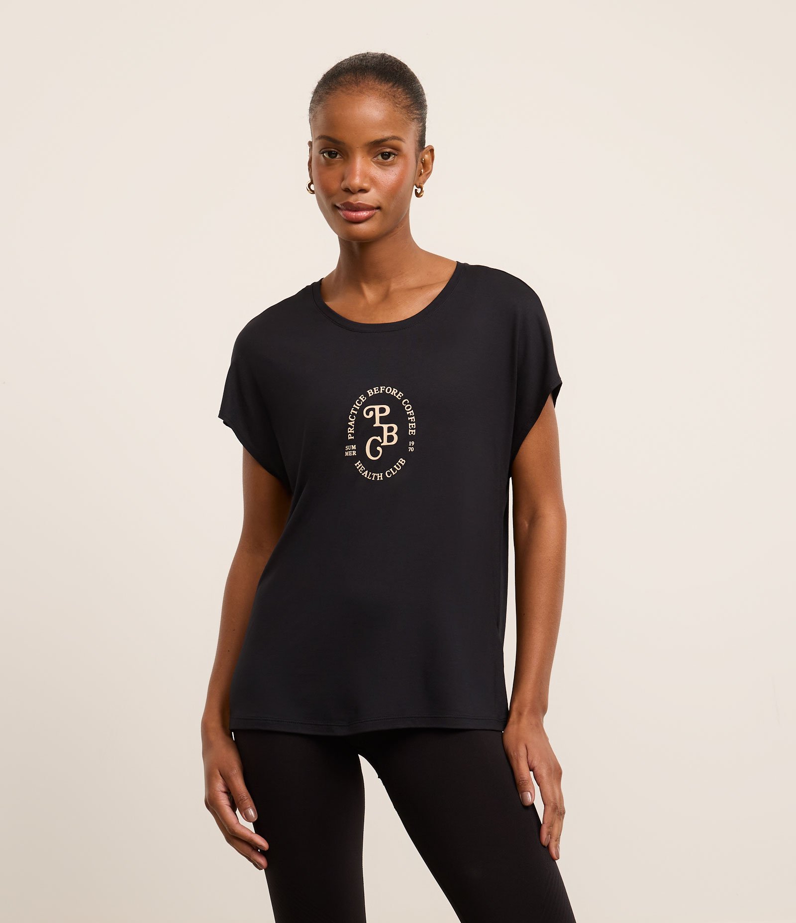 Camiseta Esportiva Modal Estampa Lettering Preto 2