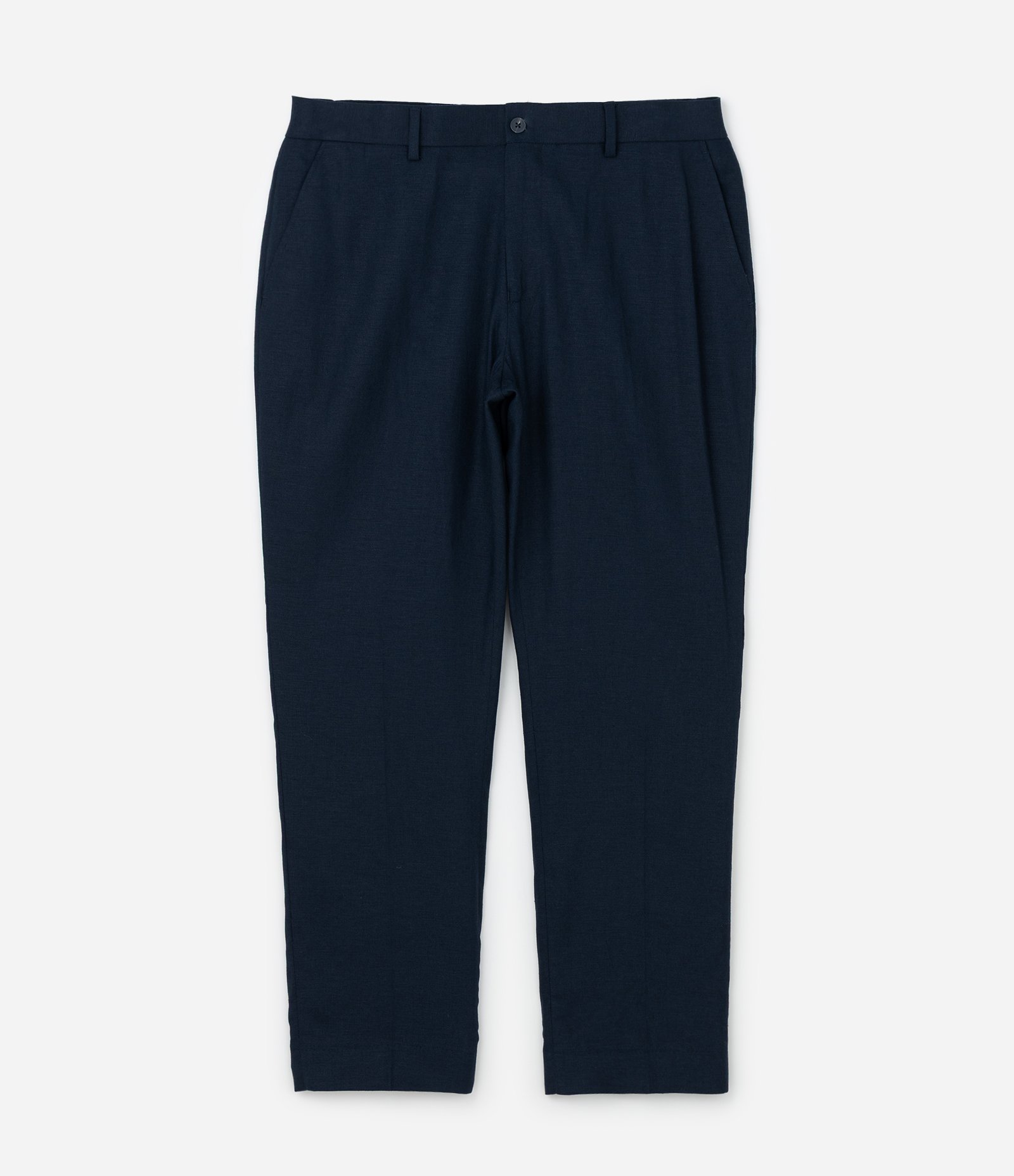 Calça Relaxed Alfaiatada em Viscolinho Azul Marinho 7