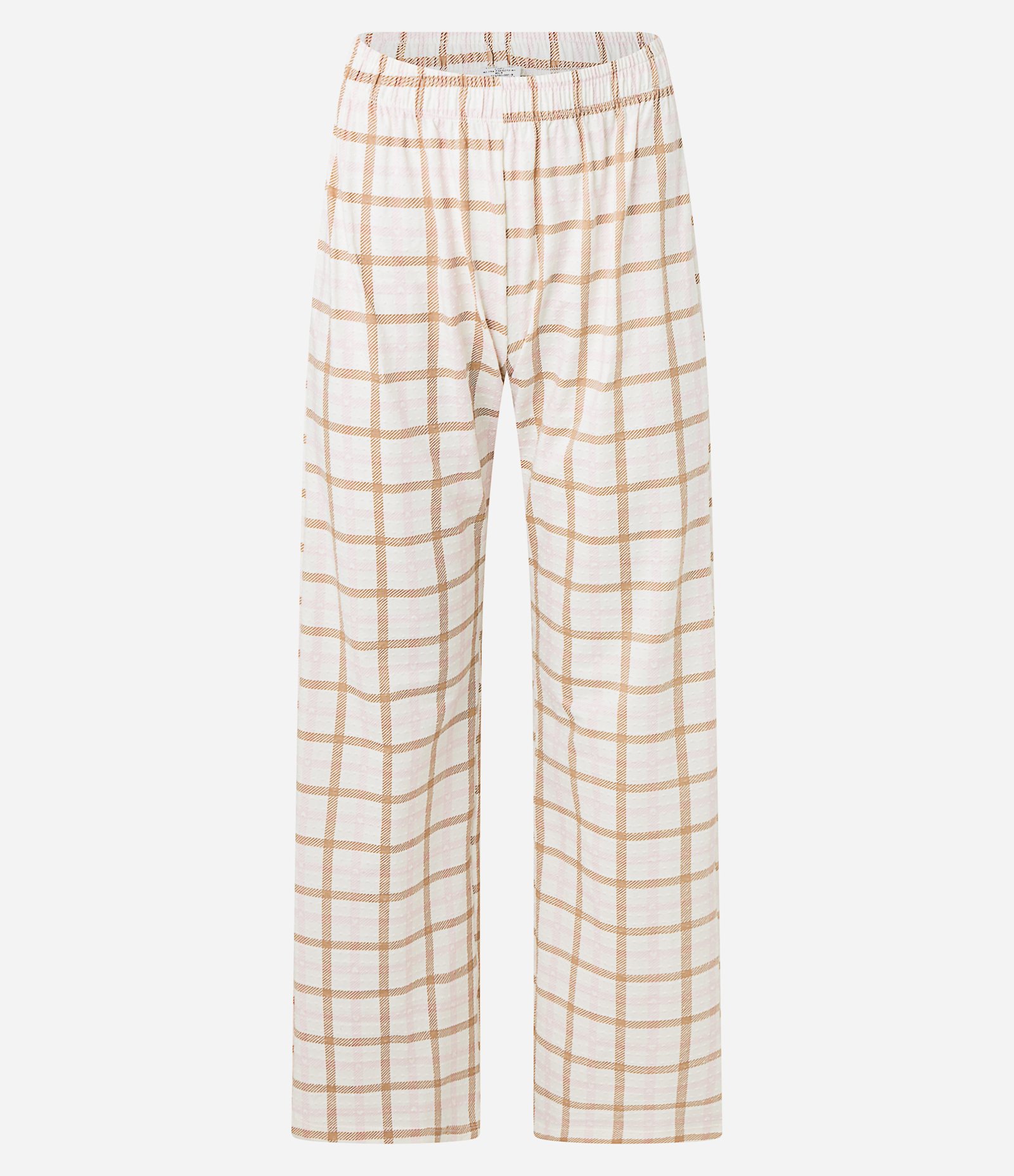 Pijama Longo em Algodão com Calça Xadrez Vichy Marrom 7