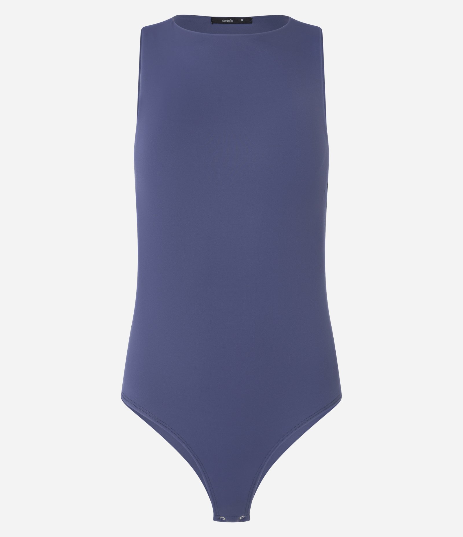 Body Básico em Poliamida com Gola Redonda Azul Jeans 5