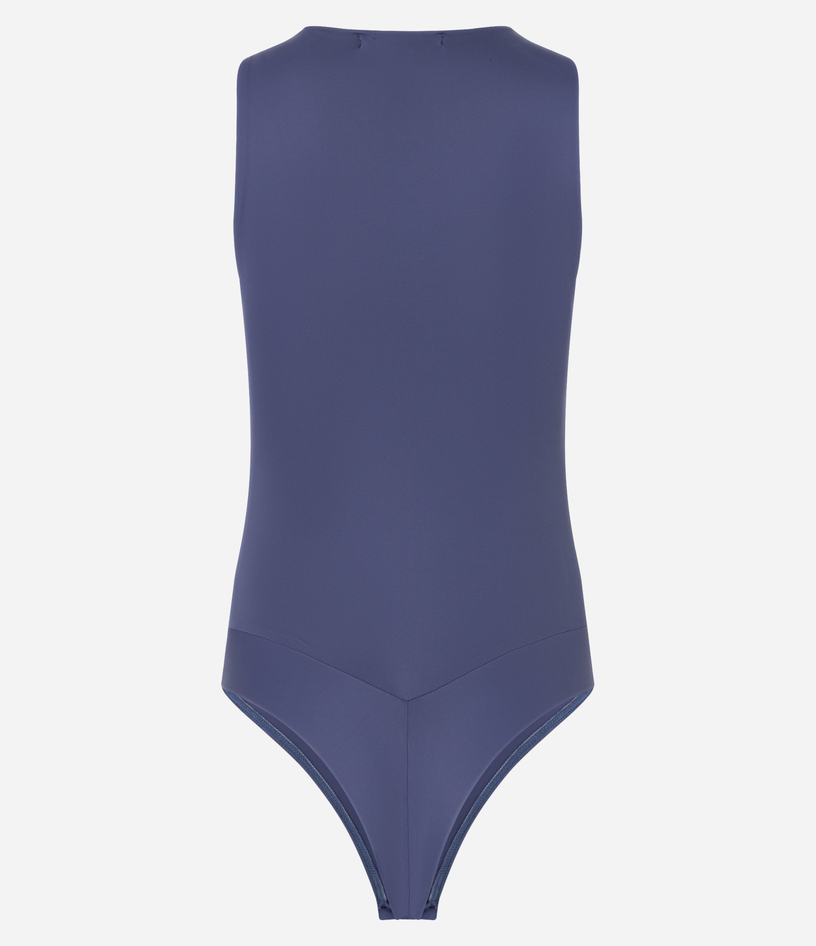 Body Básico em Poliamida com Gola Redonda Azul Jeans 6