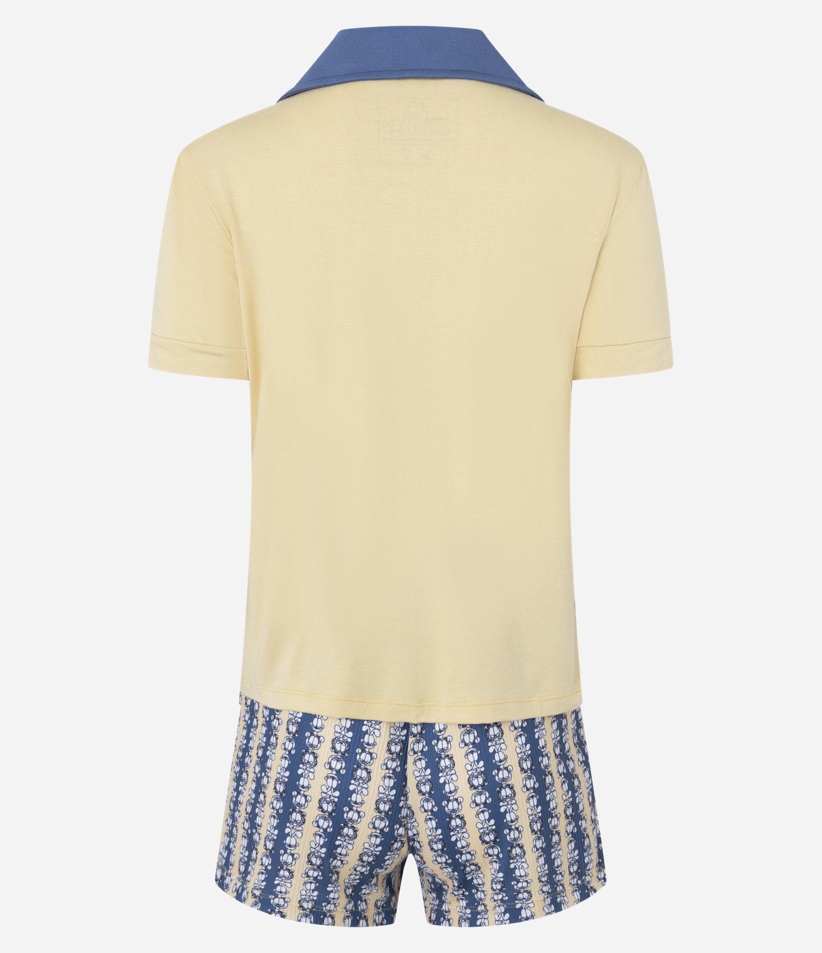 Pijama Short Doll em Viscose com Estampa Garfield Amarelo 5