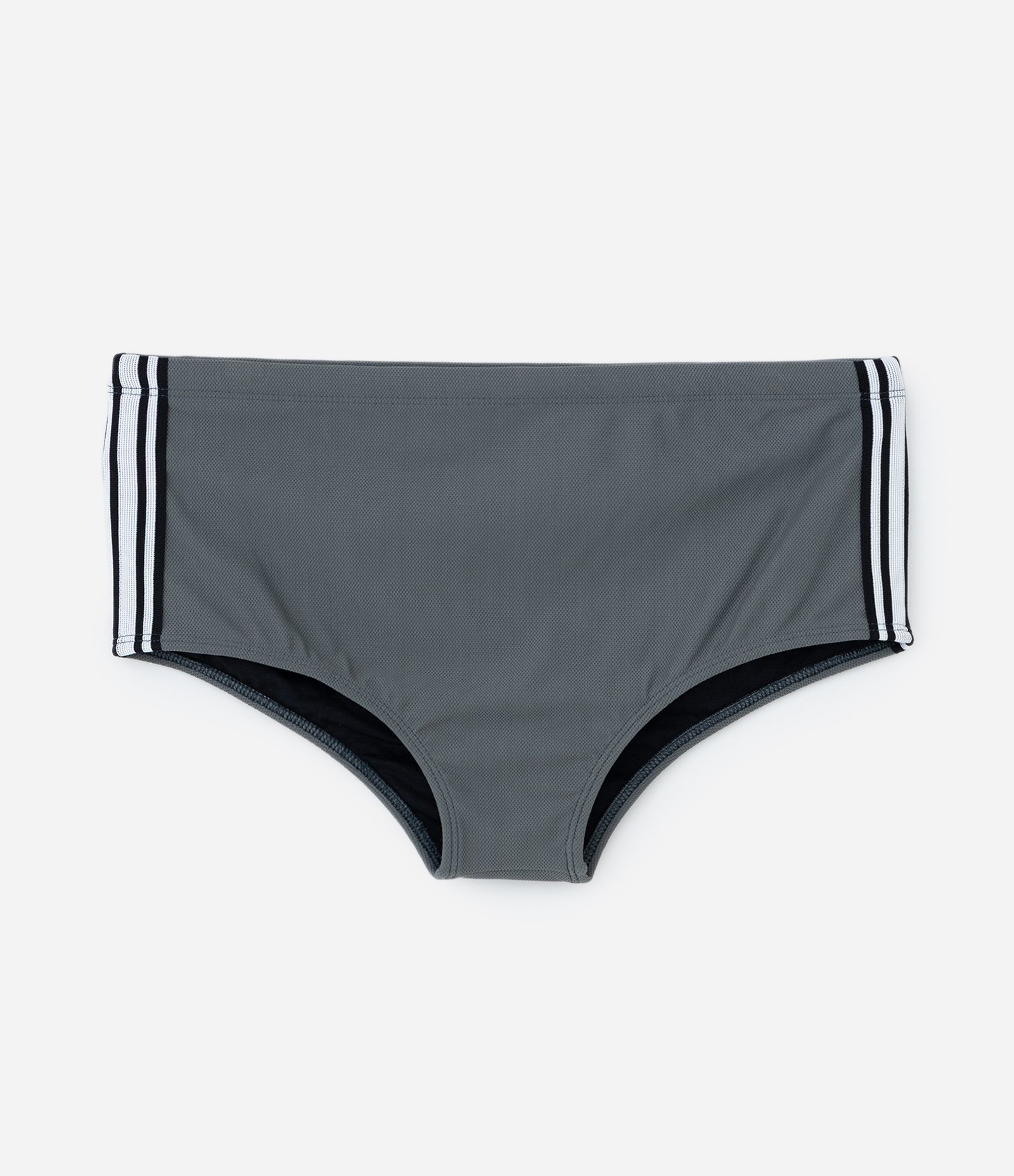 Sunga em Microfibra com Cordão Interno e Listras Laterais Cinza 4