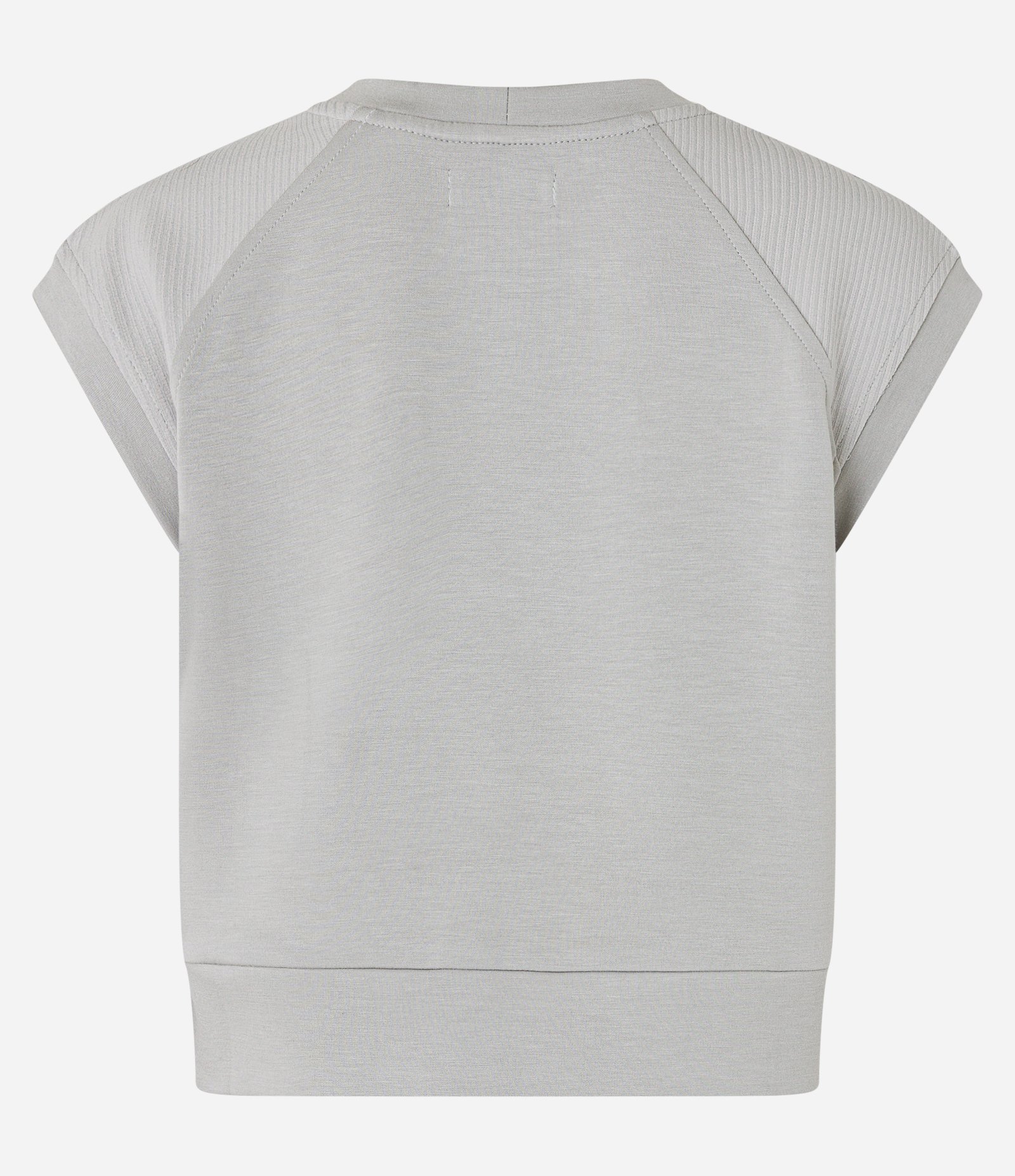 Camiseta Esportiva em Modal com Manga Raglan Pespontada Cinza 7