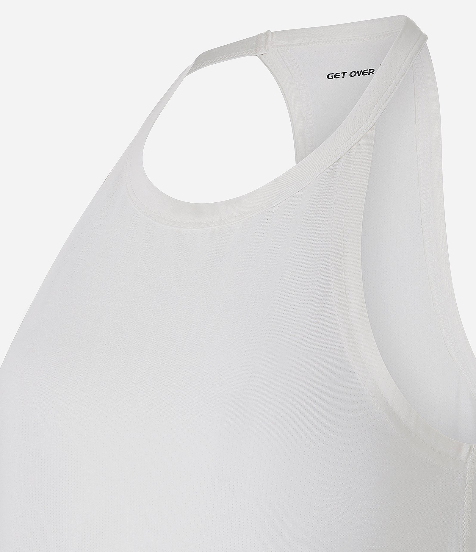 Regata Esportiva em Microfibra com Alças Finas Branco 8