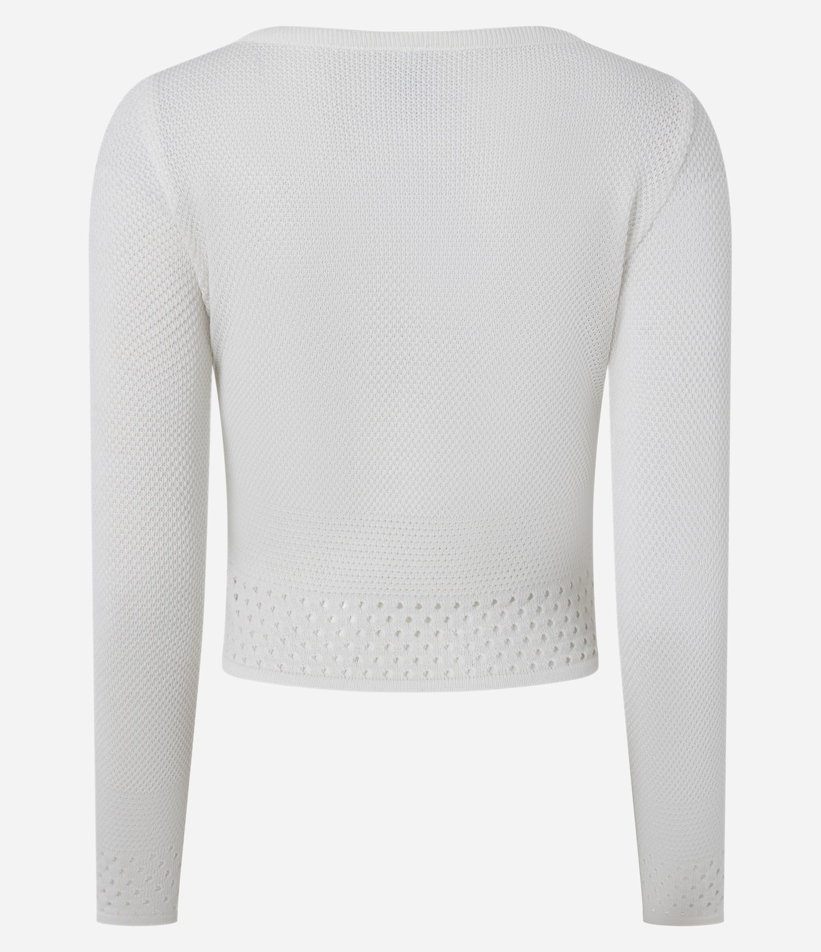 Blusa Curta em Tricô com Decote Canoa Branco 3