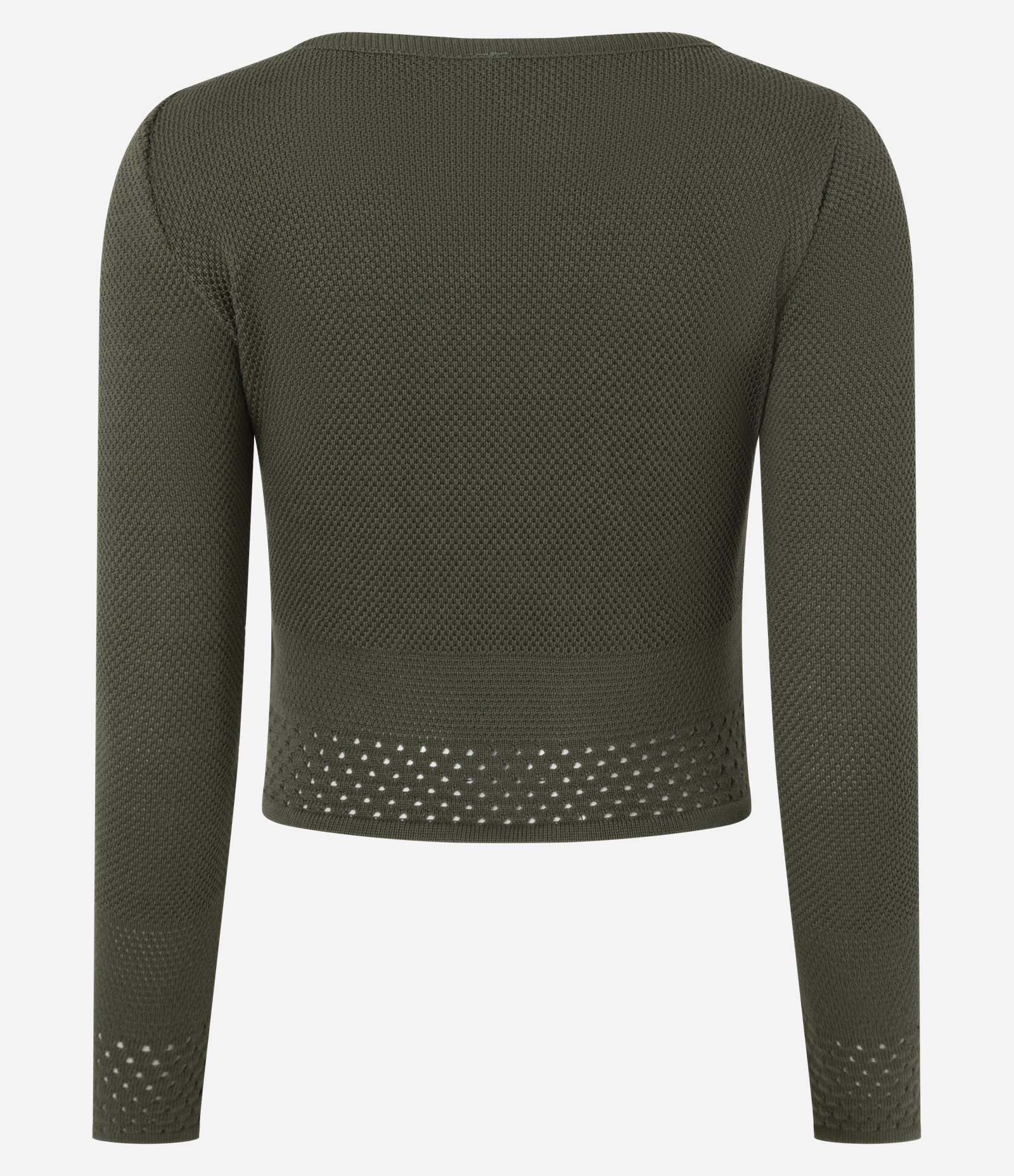 Blusa Curta em Tricô com Decote Canoa Verde 3