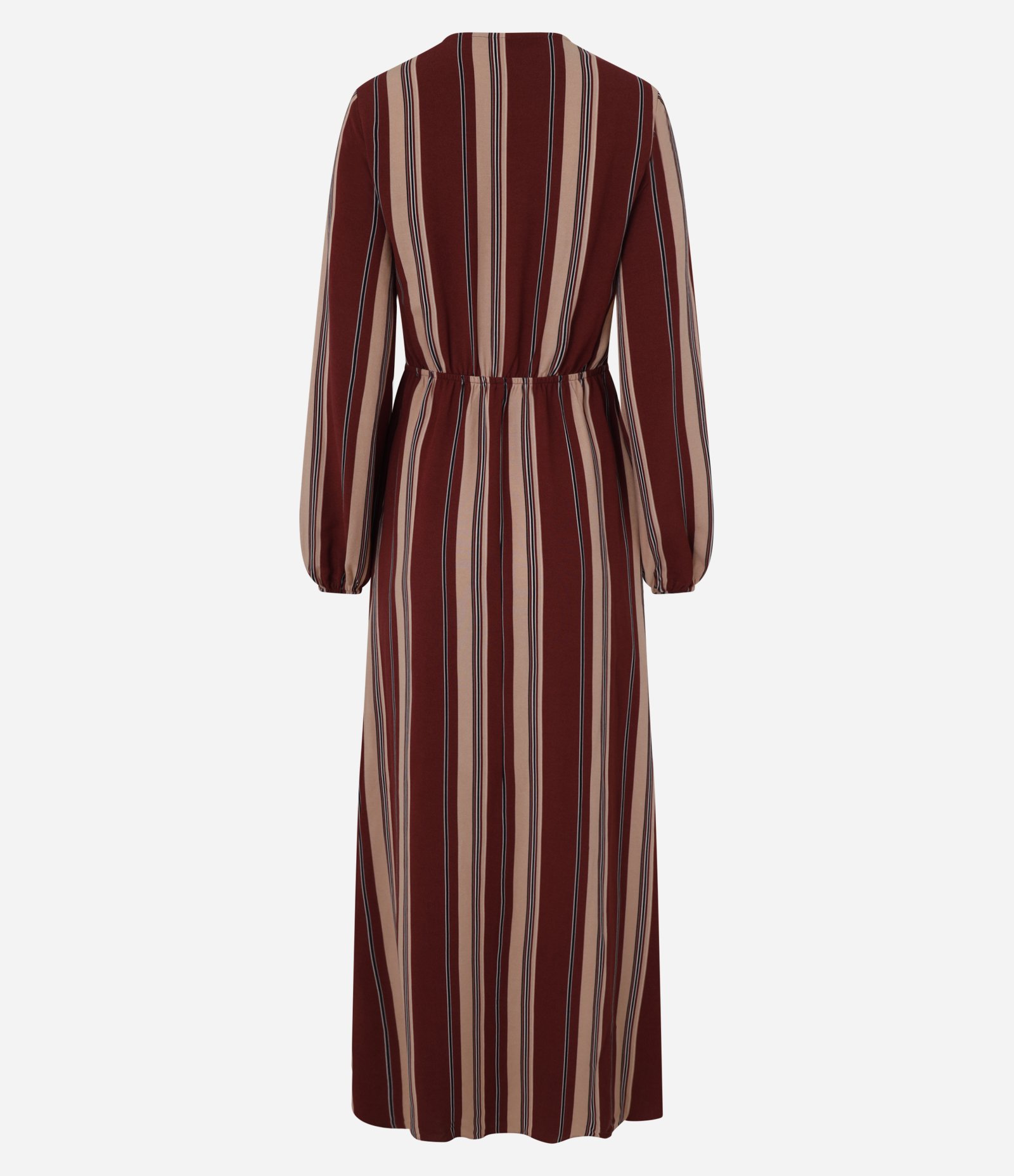 Vestido em Viscolinho com Manga Bufante e Bloco de Cor Bicolor Bordô/Salmão 8