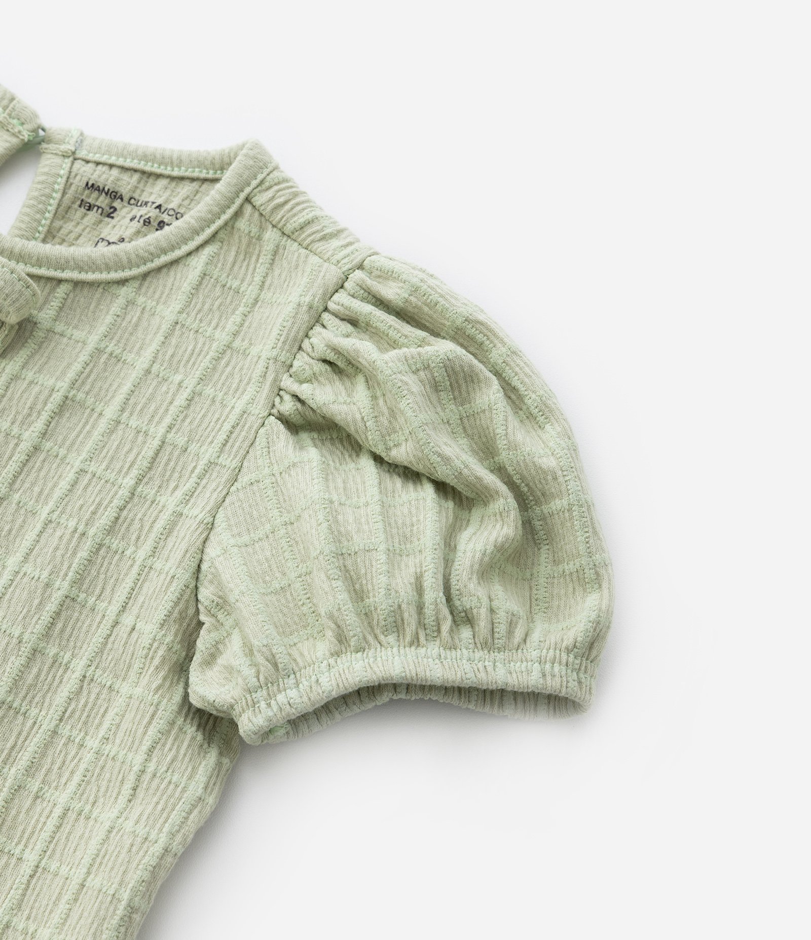 Conjunto Infantil Texturizado com Lacinhos - Tam 1 a 6 Anos Verde 11