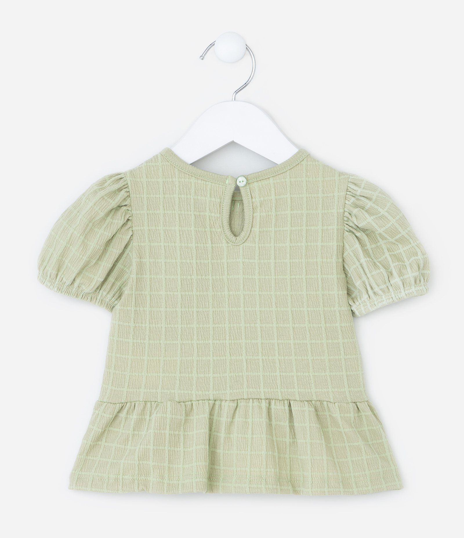 Conjunto Infantil Texturizado com Lacinhos - Tam 1 a 6 Anos Verde 4