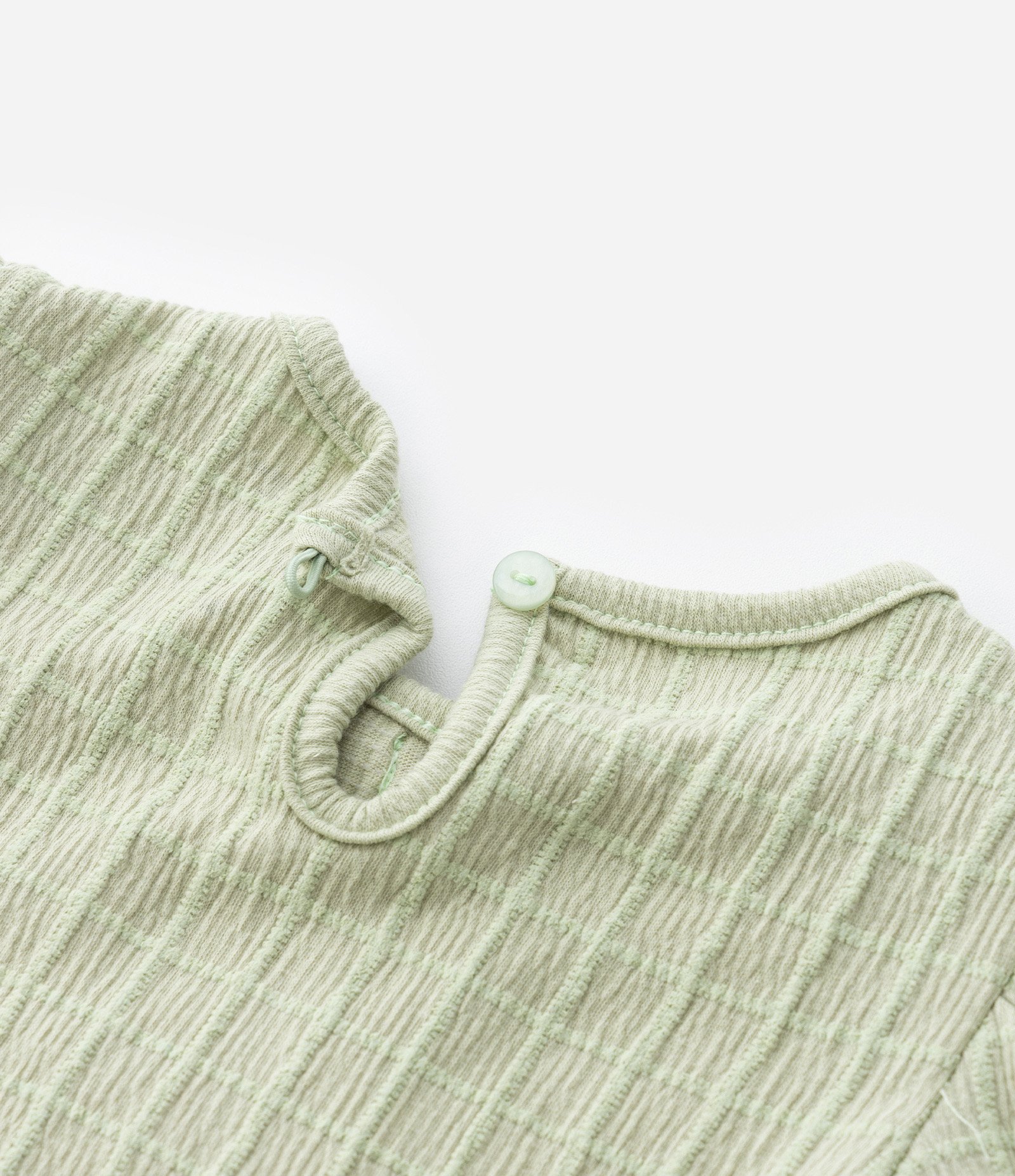 Conjunto Infantil Texturizado com Lacinhos e Calça Wide Leg - Tam 1 a 6 Anos Verde 9