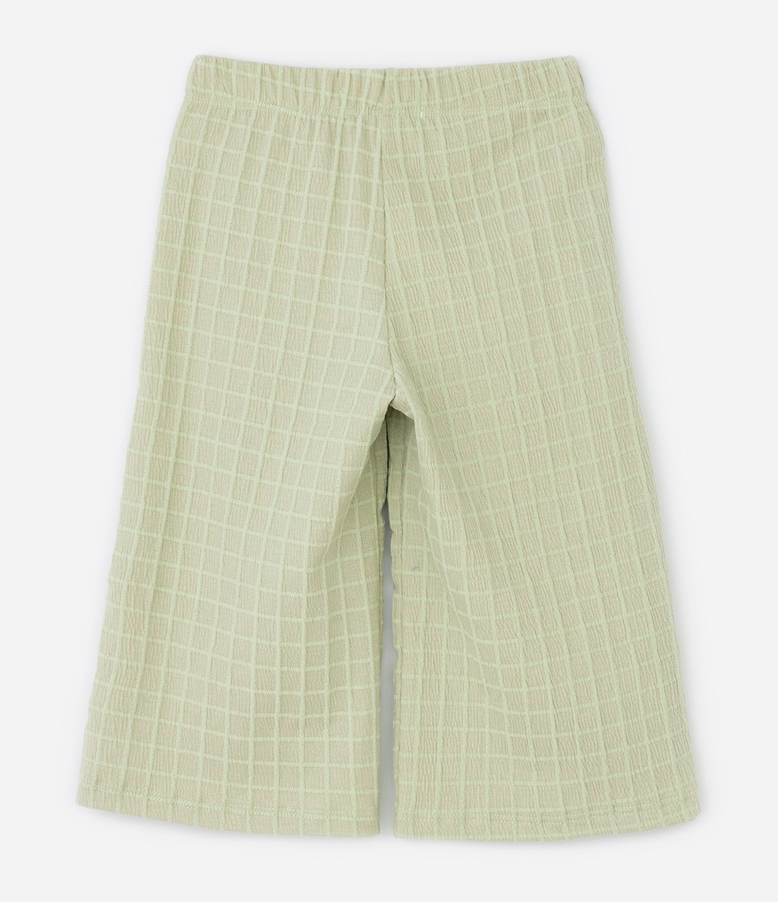 Conjunto Infantil Texturizado com Lacinhos e Calça Wide Leg - Tam 1 a 6 Anos Verde 6
