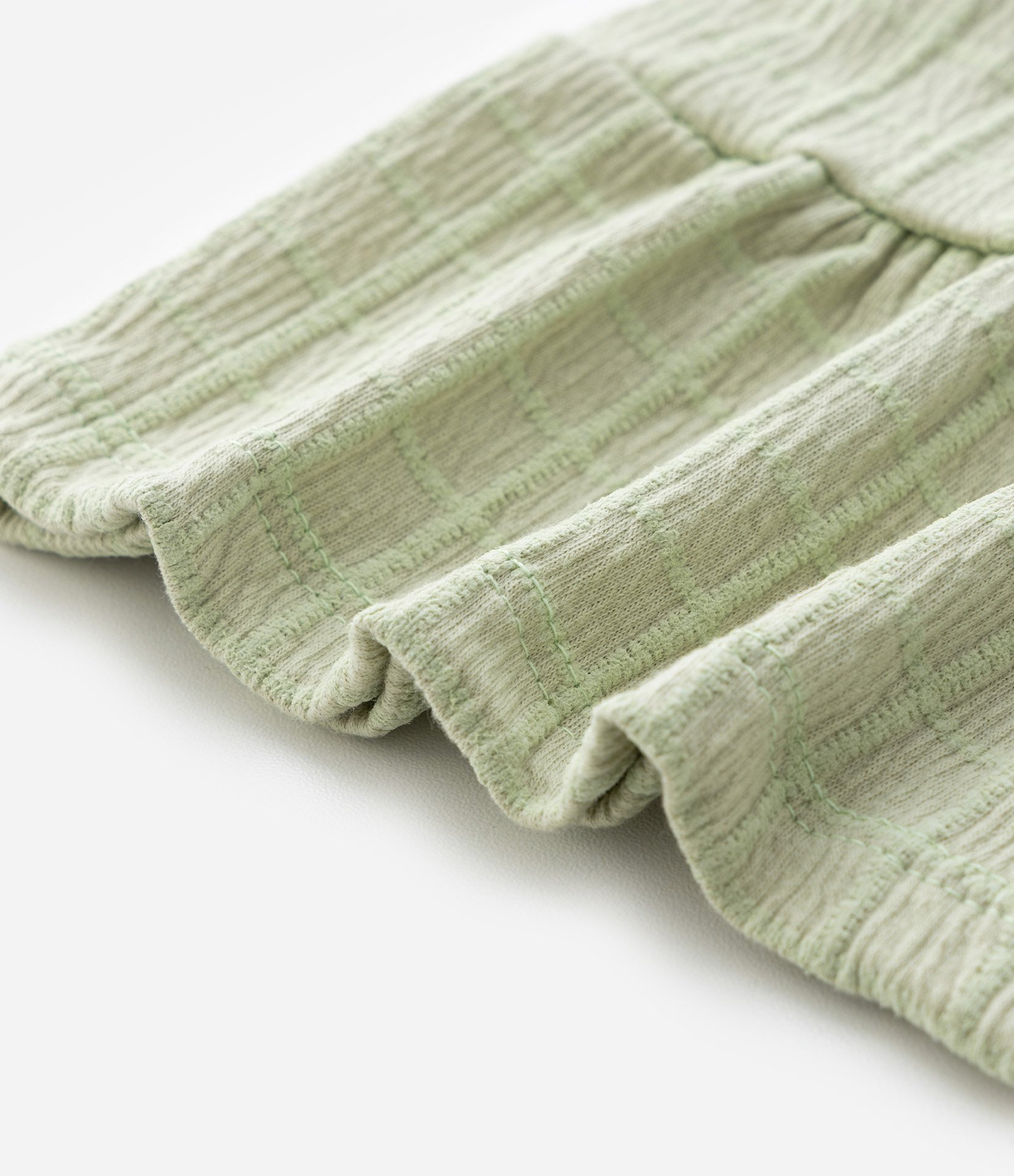 Conjunto Infantil Texturizado com Lacinhos e Calça Wide Leg - Tam 1 a 6 Anos Verde 8