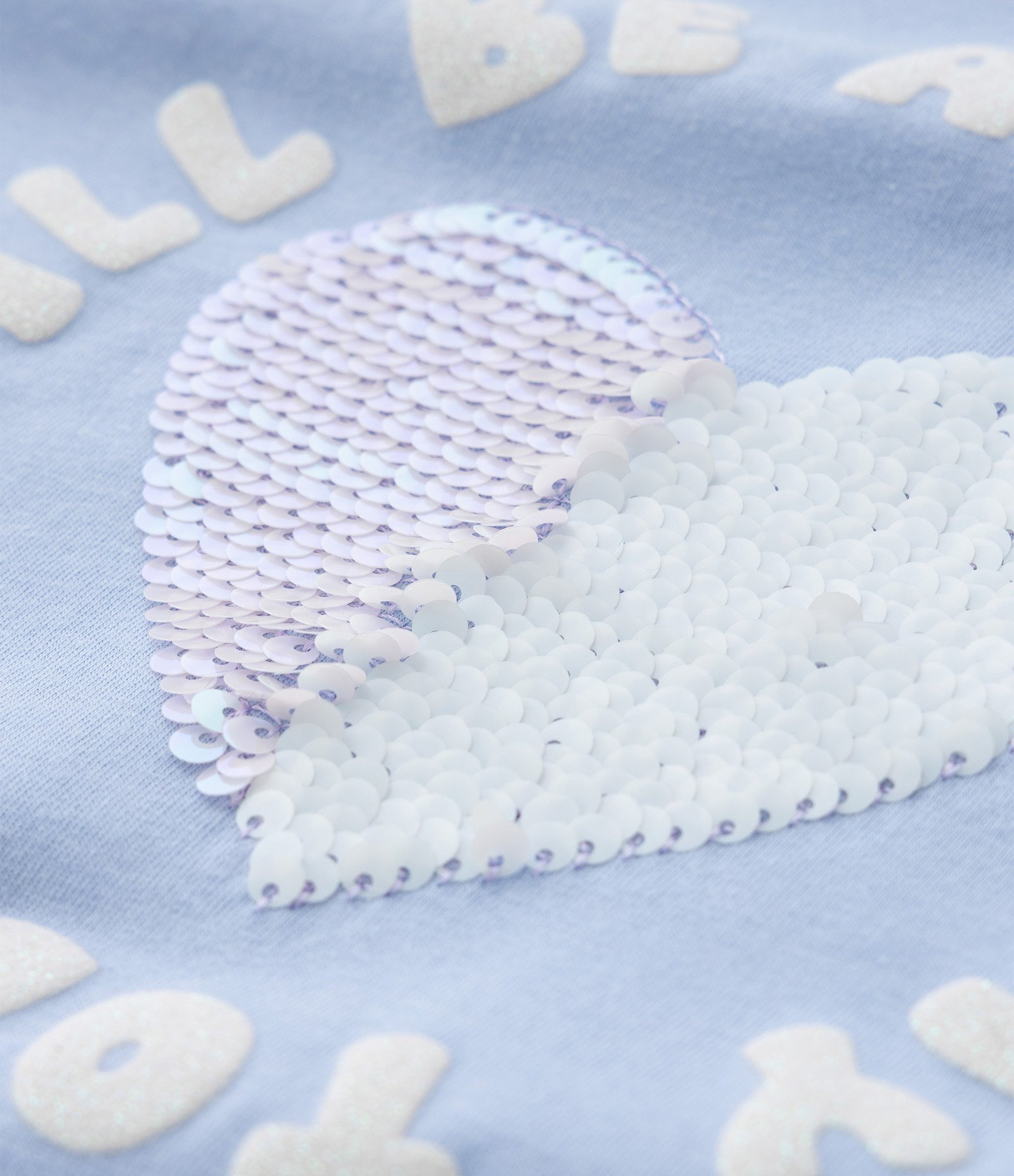 Conjunto Infantil com Coração Bordado em Paetês - Tam 1 a 6 Anos Azul 9