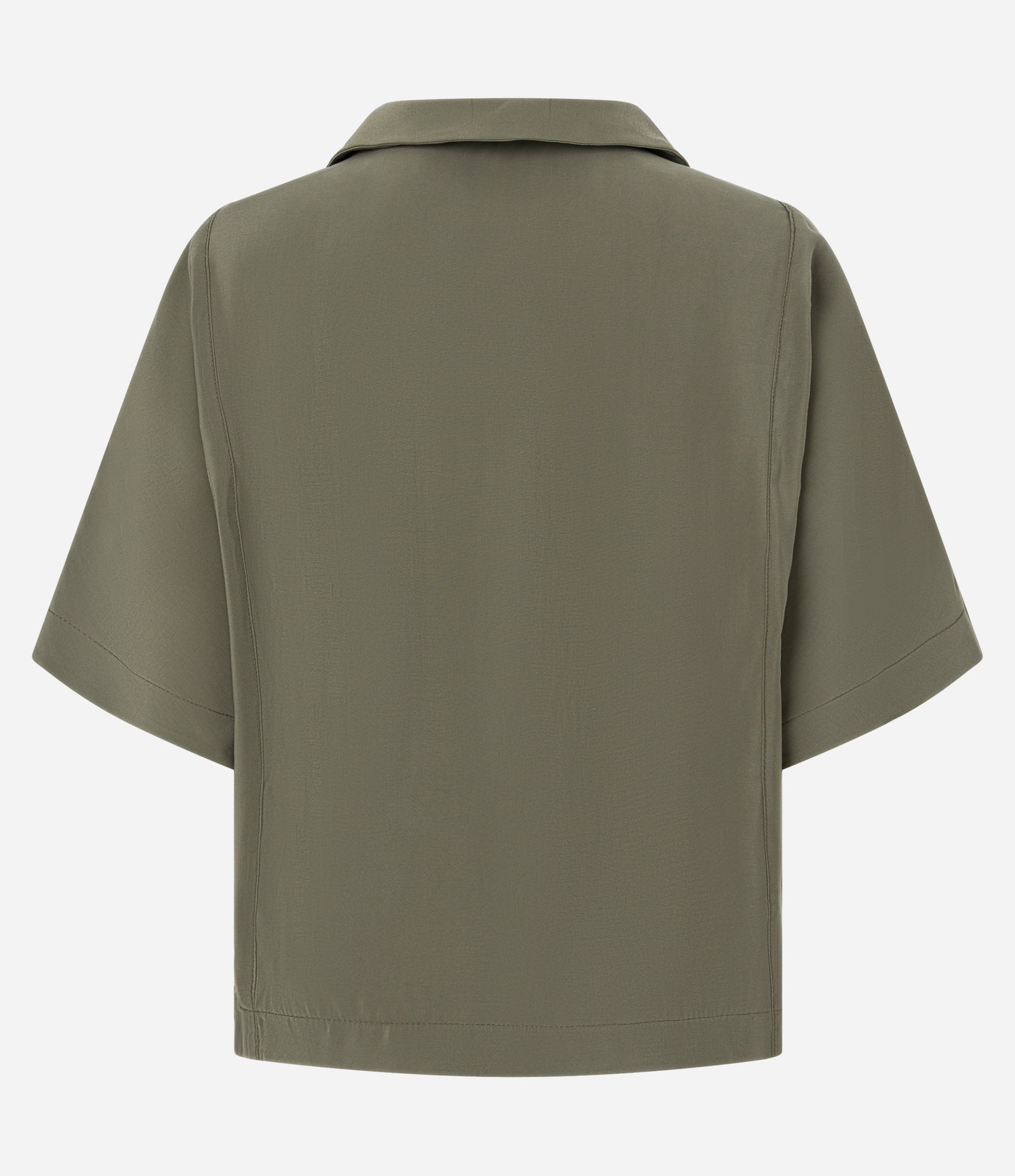 Blusa em Viscose com Recorte e Manga Ampla Verde Oliva 6