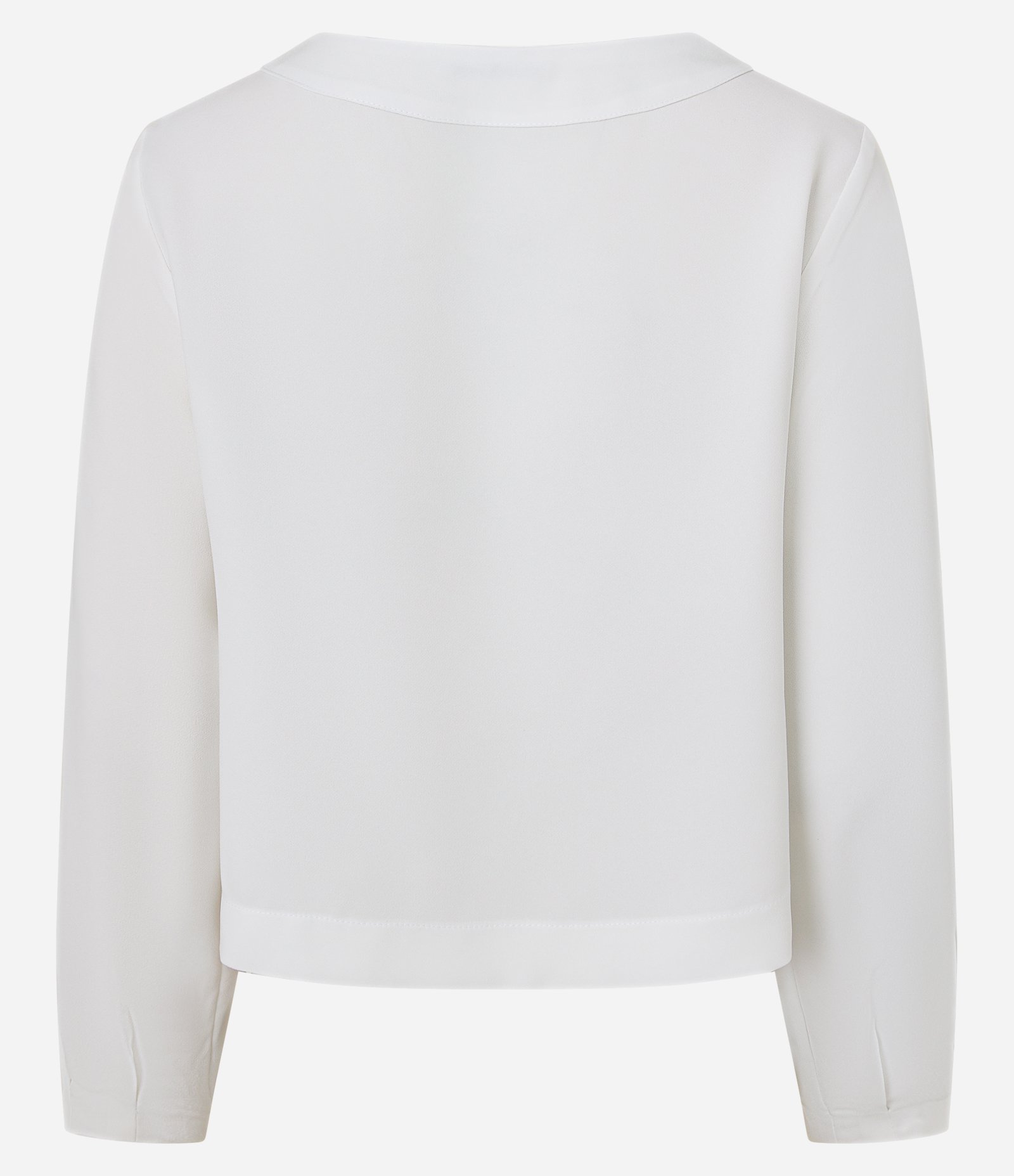 Blusa em Crepe com Gola V e Prega no Punho Branco 6