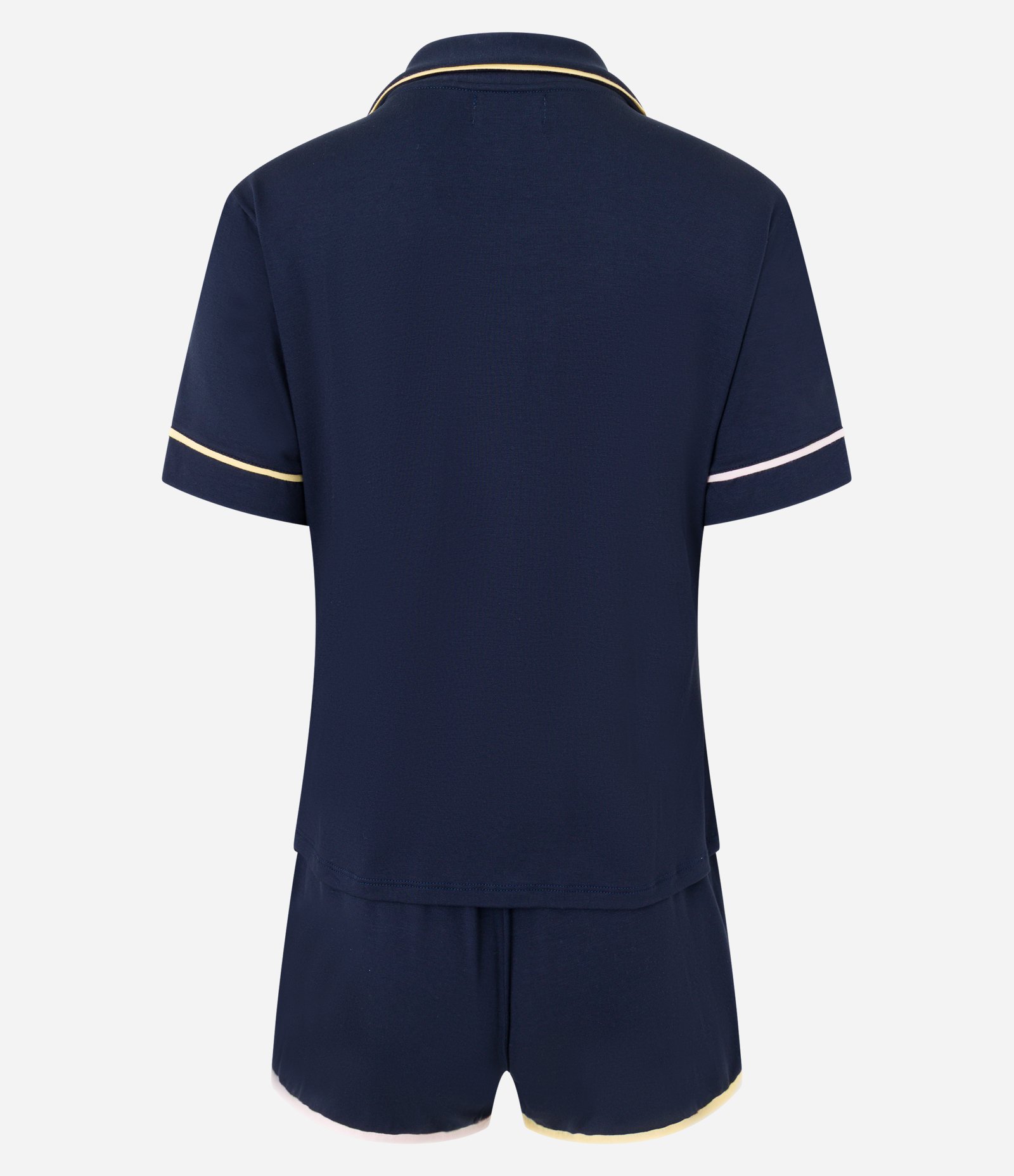 Pijama Americano Short Doll com Detalhes Contrastantes Azul Escuro 6