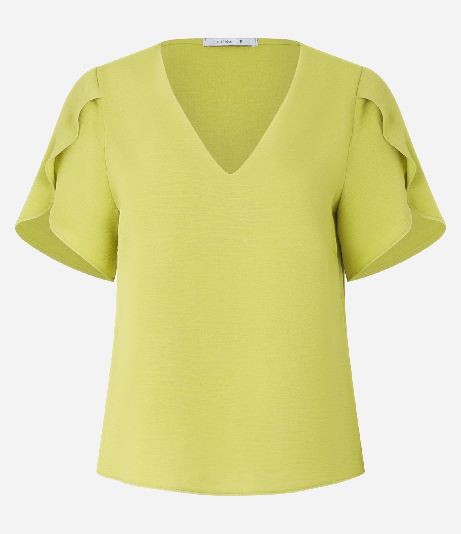 Blusa em Airflow com Manga Tulipa Transpassada Verde Abacate 5