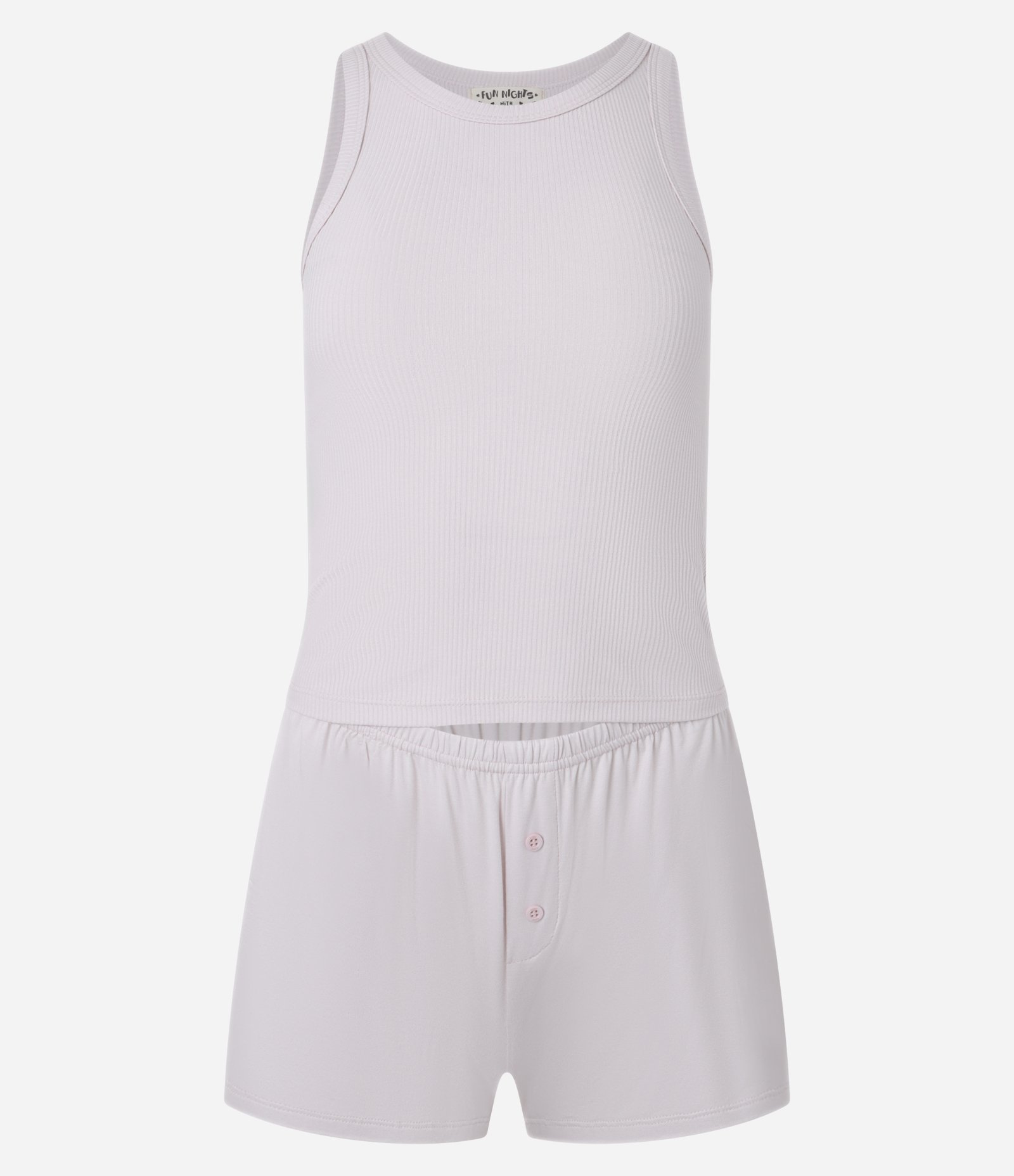 Pijama Short Doll em Ribana com Botões Rosa 4