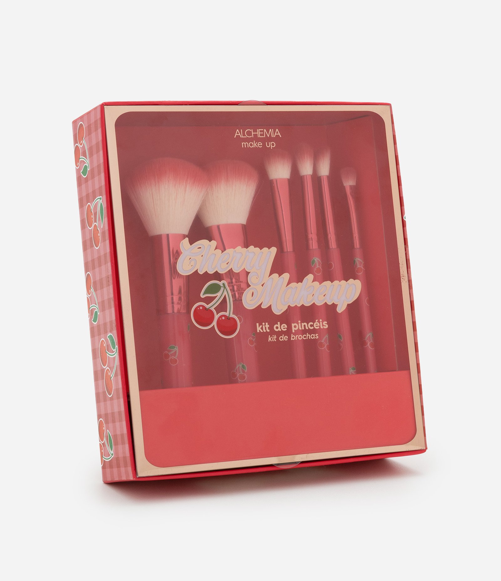 Kit com 6 Pinceis e Necessaire Alchemia Rosa 2