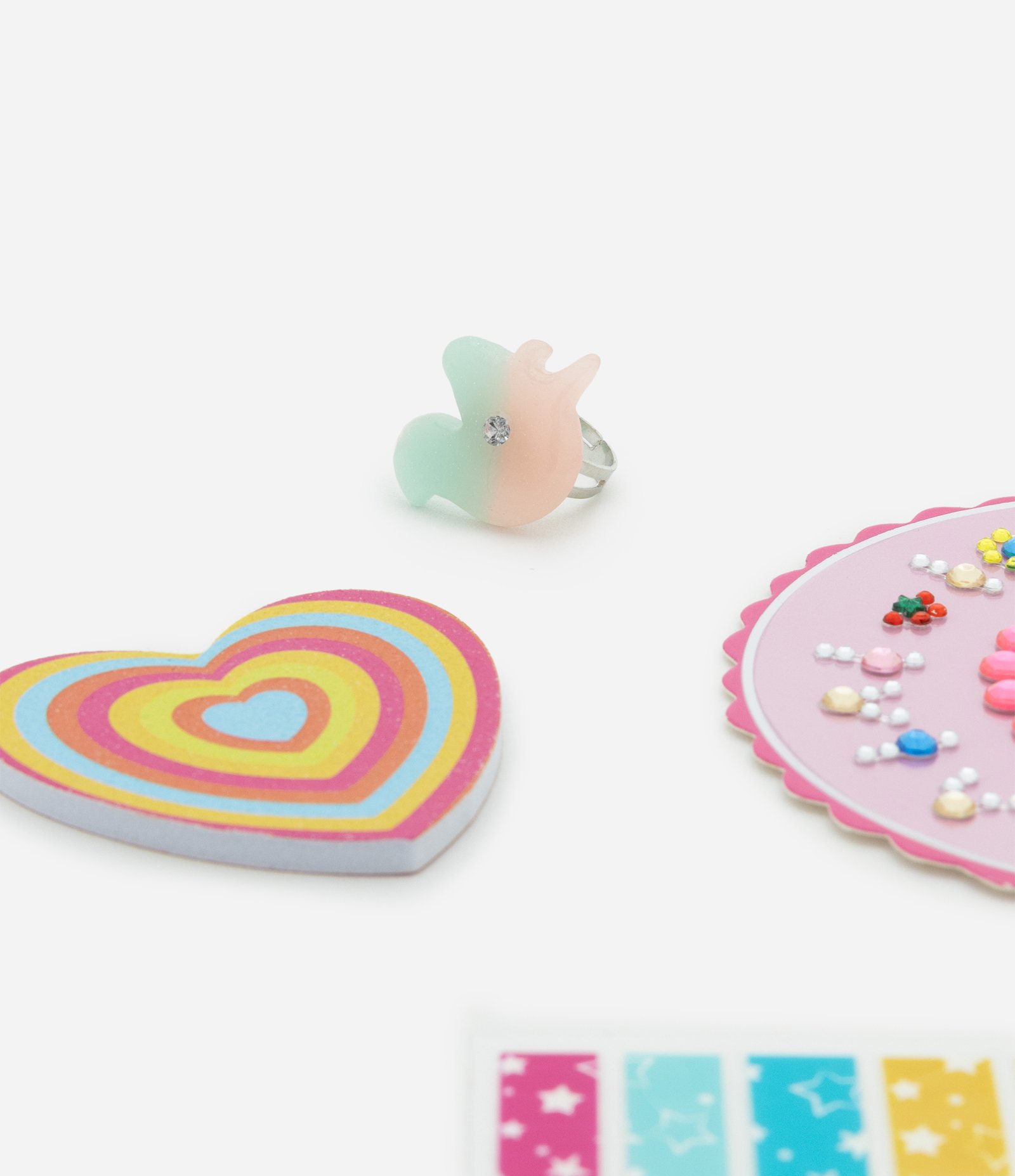 Kit 12 Unhas Postiças 20 Adesivos de Unhas + 1 Cartela de Adesivos + 1 Lixa + 1 Anel Alchemia Multicores 3