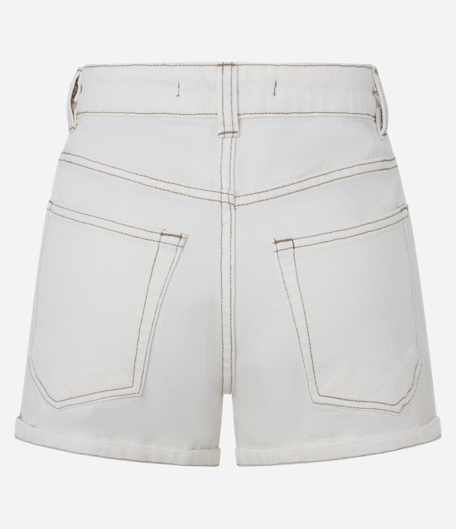 Short em Sarja com Bolsos Duplos e Pingente de Conchinha Branco 6