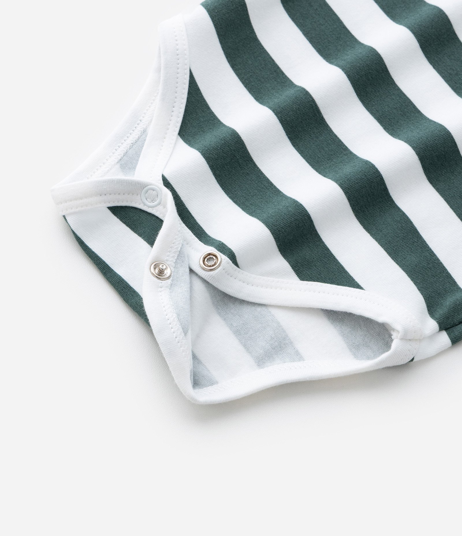 Body Infantil com Estampa Urso e Listras - Tam 0 a 18 meses. Branco/Verde 5