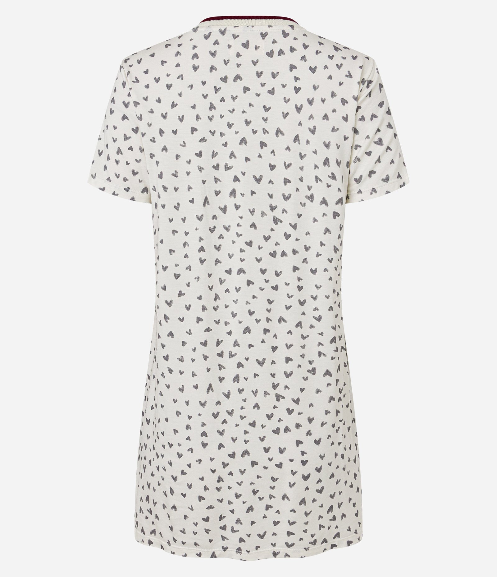 Camisola Curta em Viscose com Estampa de Corações Off White 5