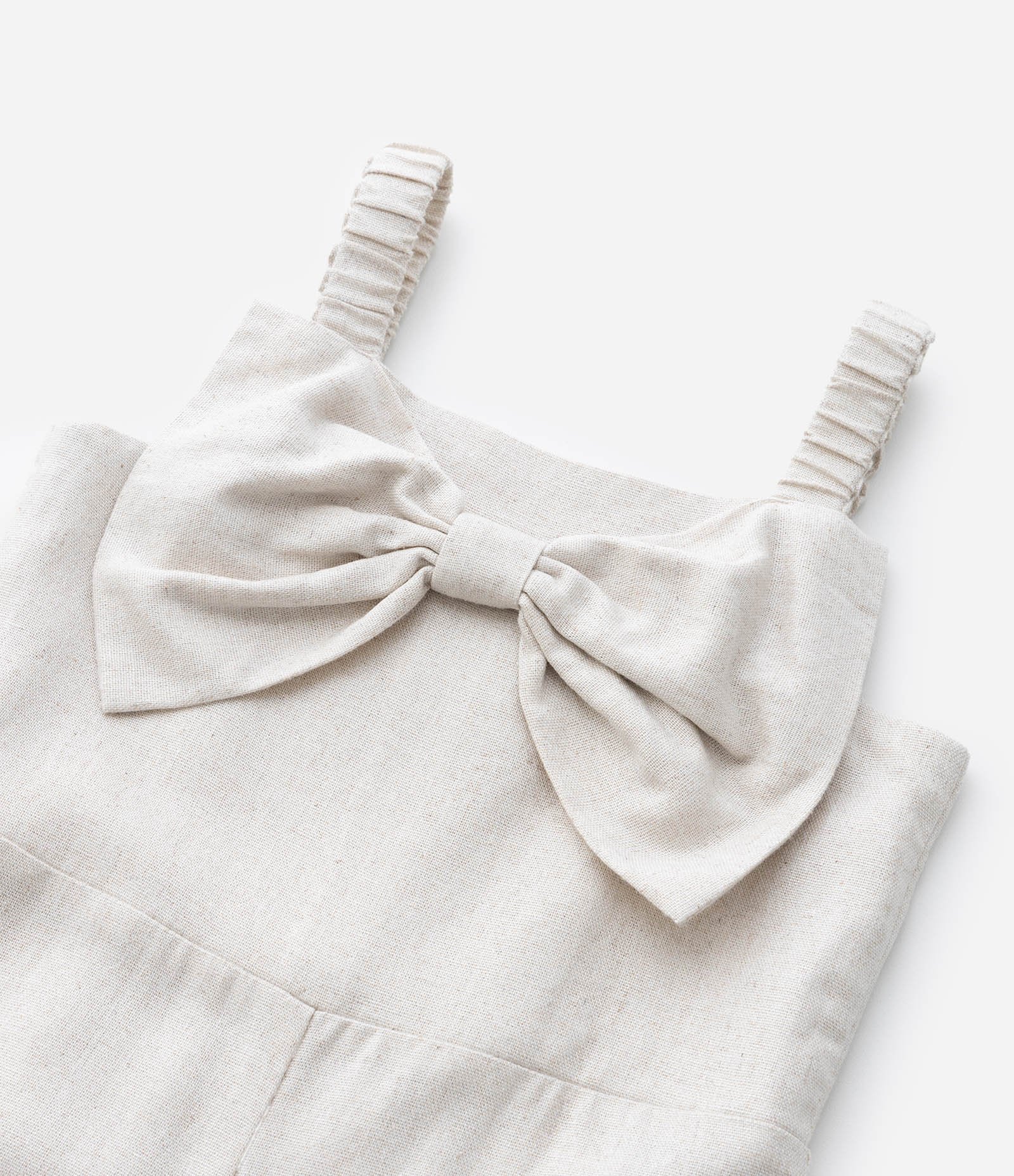 Macacão Infantil em Viscolinho com Laço - Tam 1 a 6 Anos Bege 6