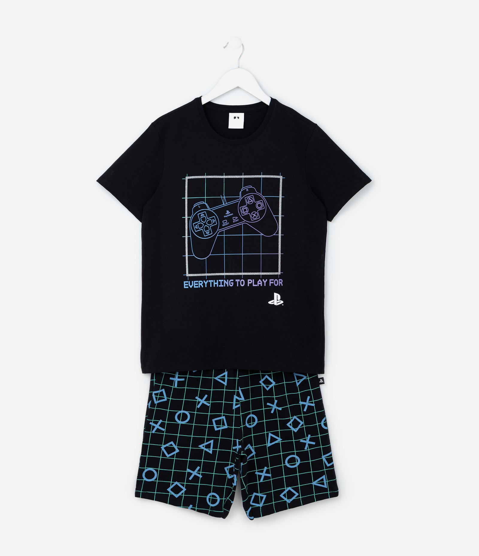 Pijama Infantil em Algodão Estampa Playstation - Tam 5 a 16 Anos Preto 1