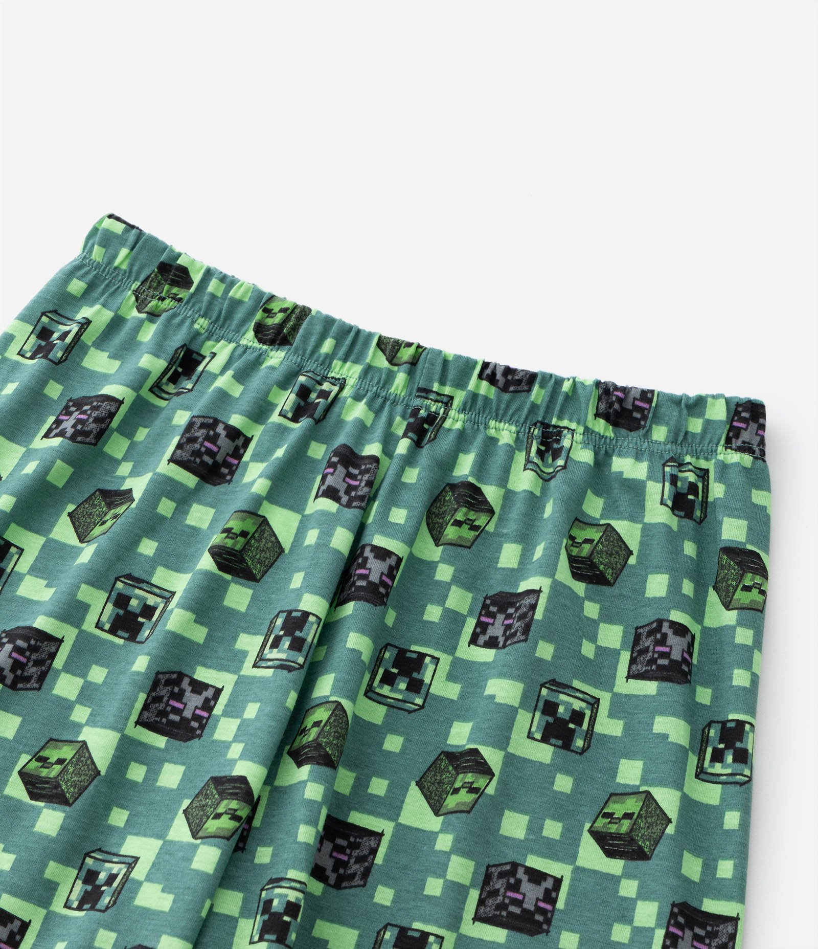 Pijama Infantil em Algodão Estampa Minecraft - Tam 5 a 14 Anos Verde 8
