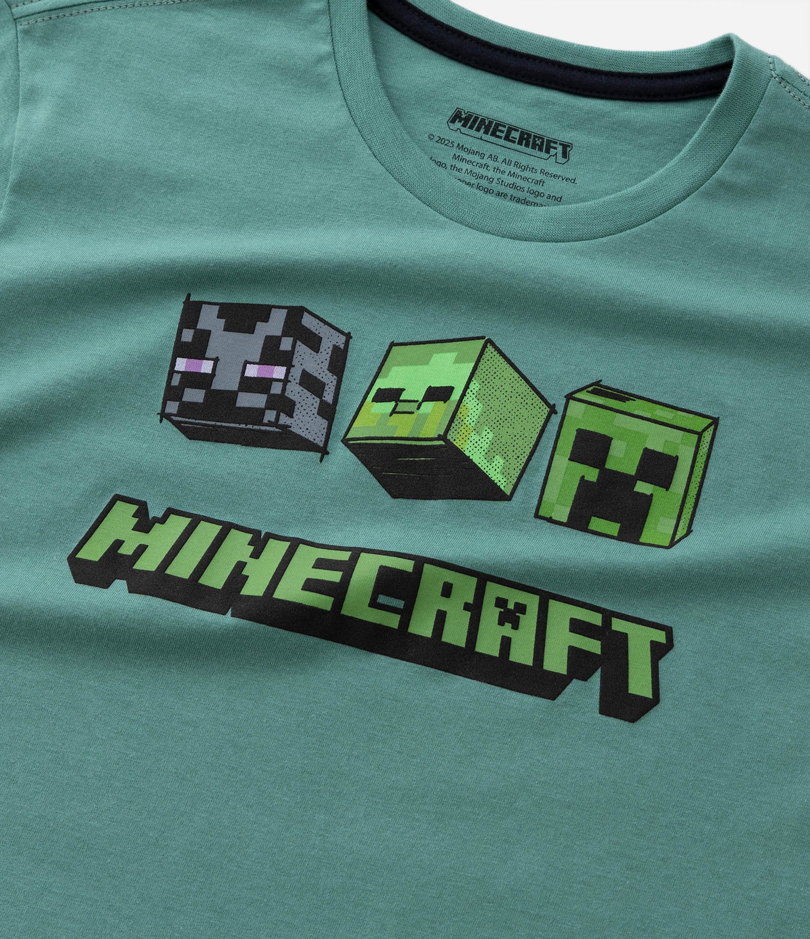 Pijama Infantil em Algodão Estampa Minecraft - Tam 5 a 14 Anos Verde 9