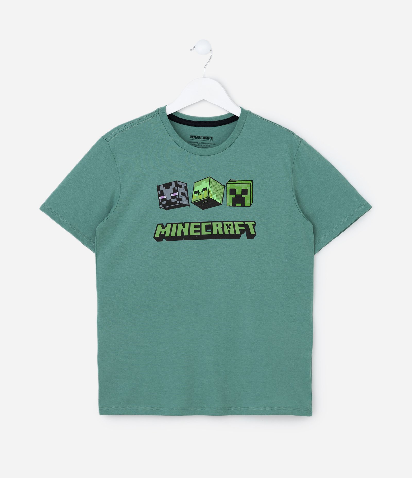 Pijama Infantil em Algodão Estampa Minecraft - Tam 5 a 14 Anos Verde 2