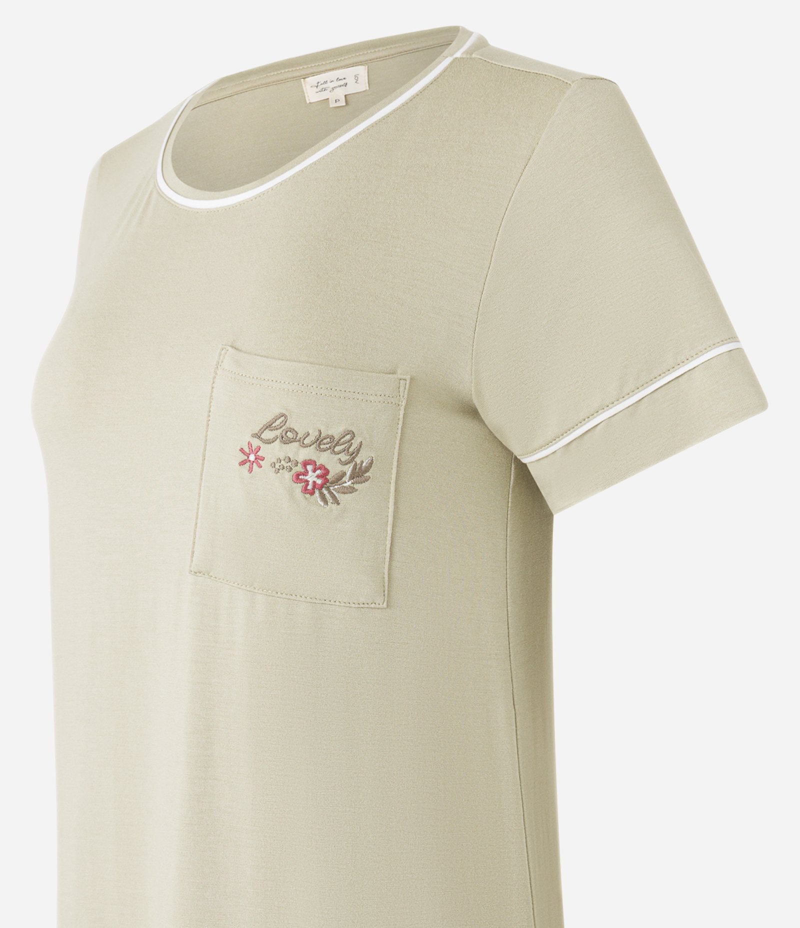 Camisola em Viscose com Bolsinho Bordado Lovely Verde 4