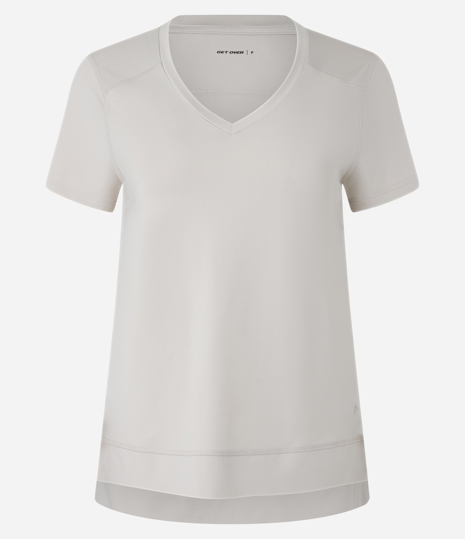 Camiseta Esportiva em Microfibra Furadinha com Barra Mullet Bege 4