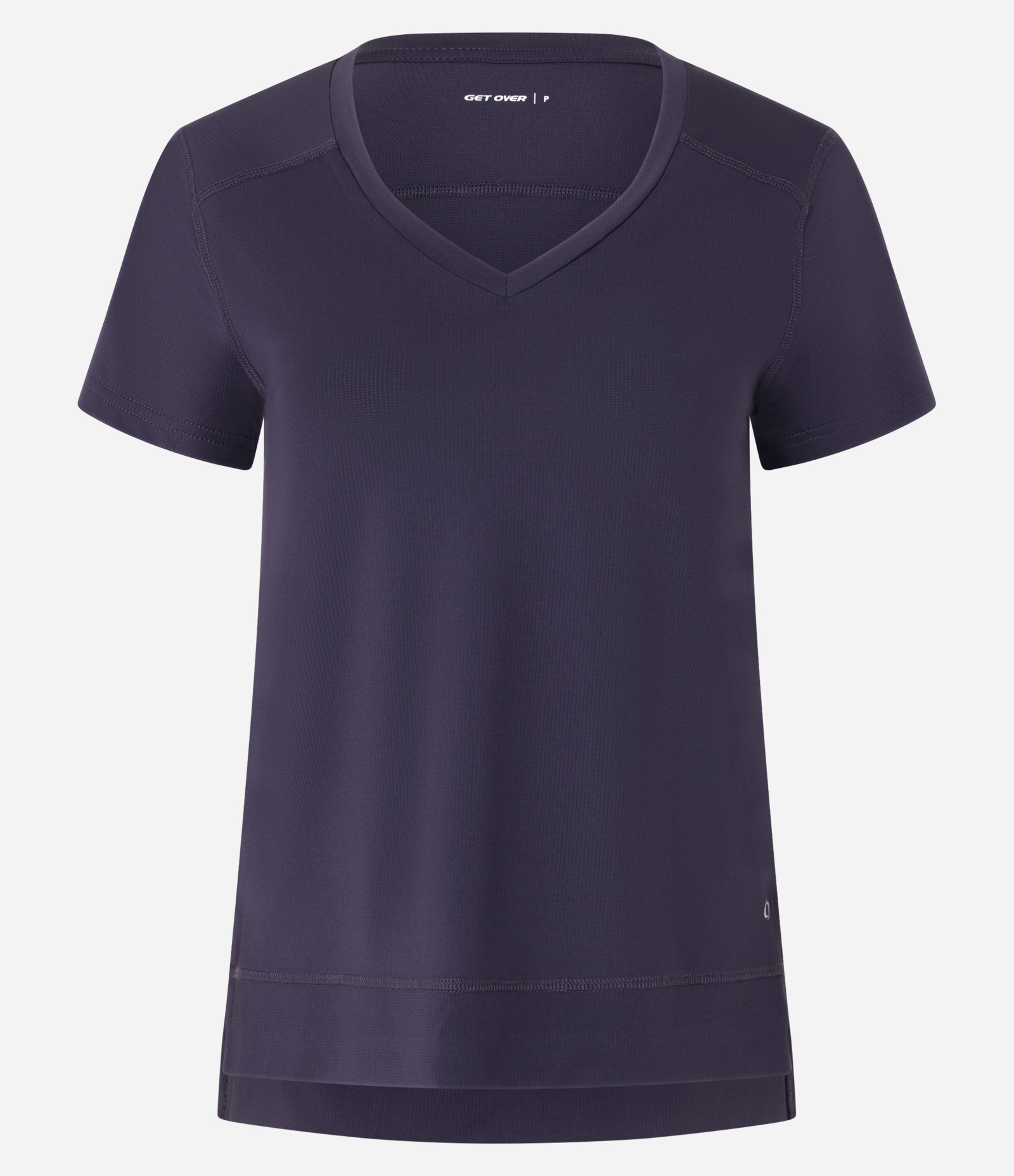 Camiseta Esportiva em Microfibra Furadinha com Barra Mullet Roxo 4