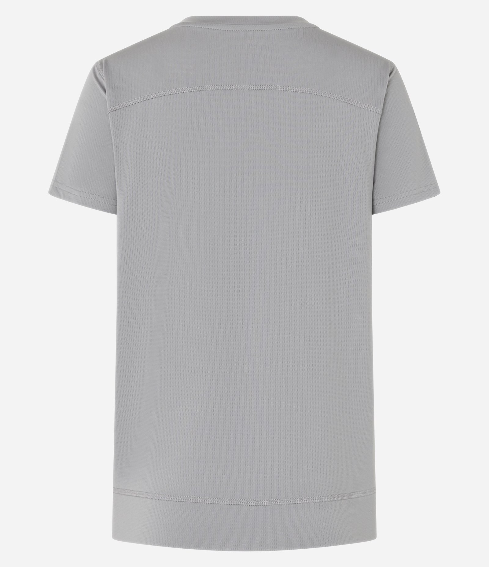 Camiseta Esportiva em Microfibra Furadinha com Barra Mullet Cinza 5