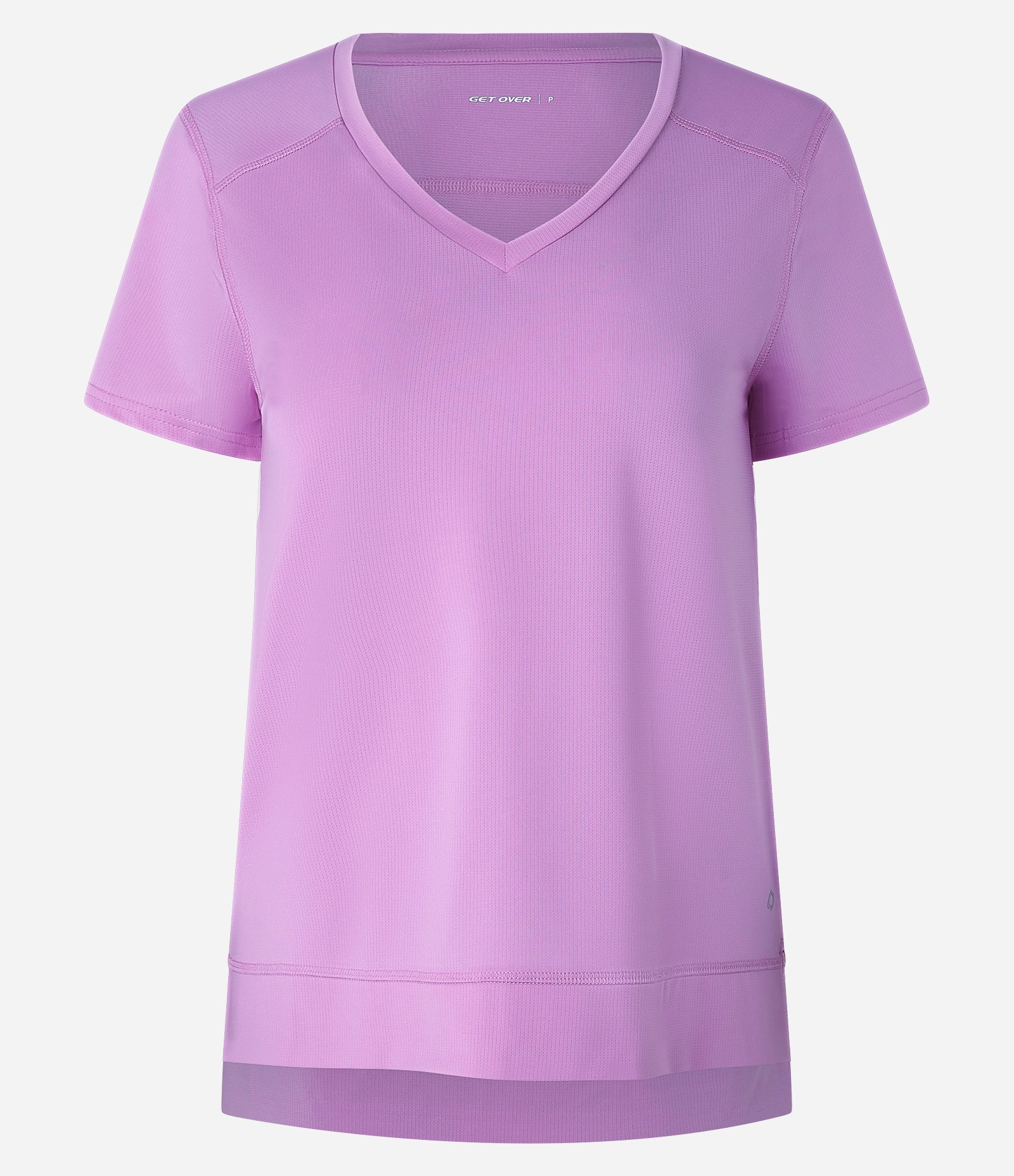 Camiseta Esportiva em Microfibra Furadinha com Barra Mullet Roxo 5