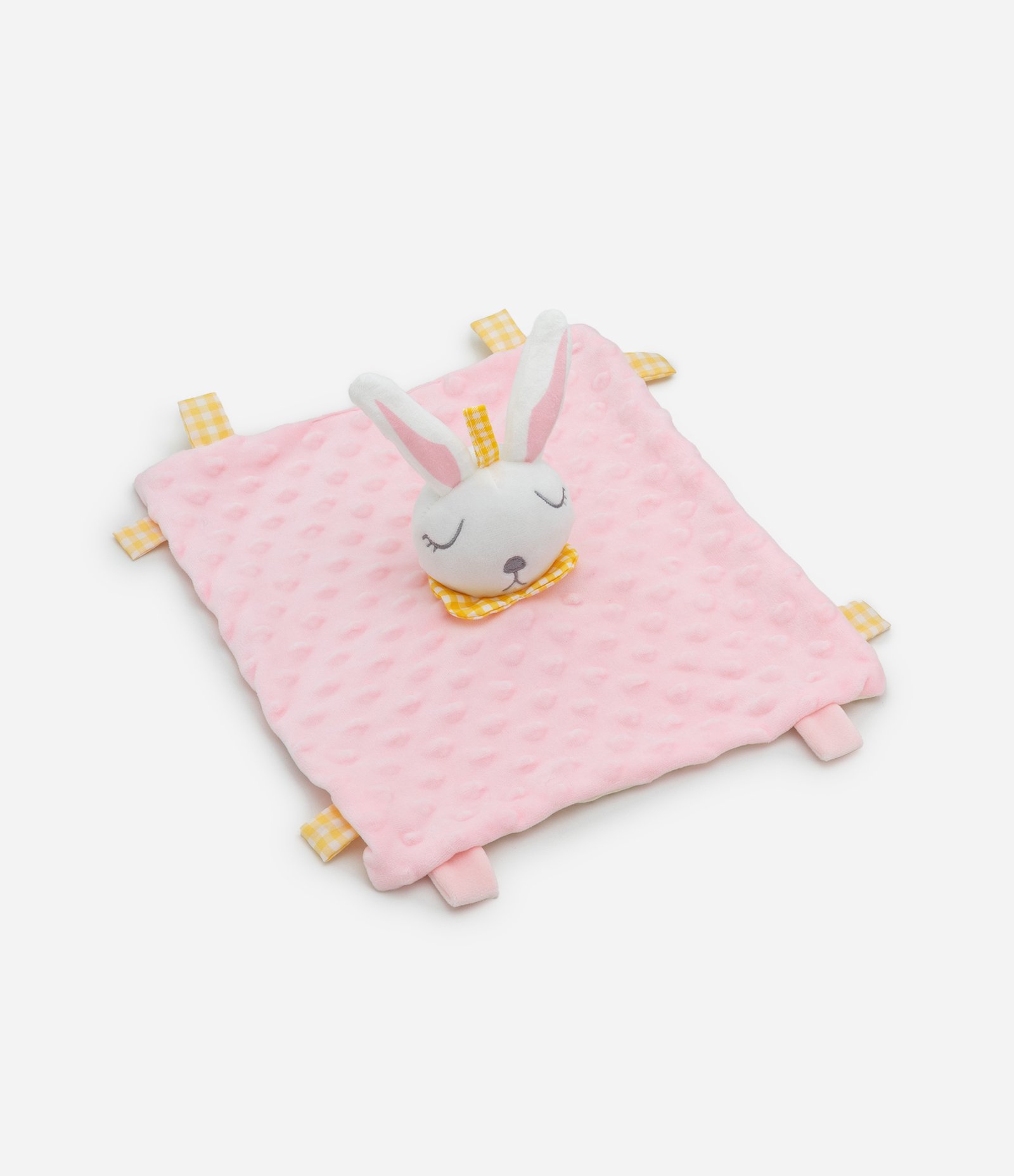 Naninha Infantil em Plush Carinha de Coelha - Tam Único Rosa 2