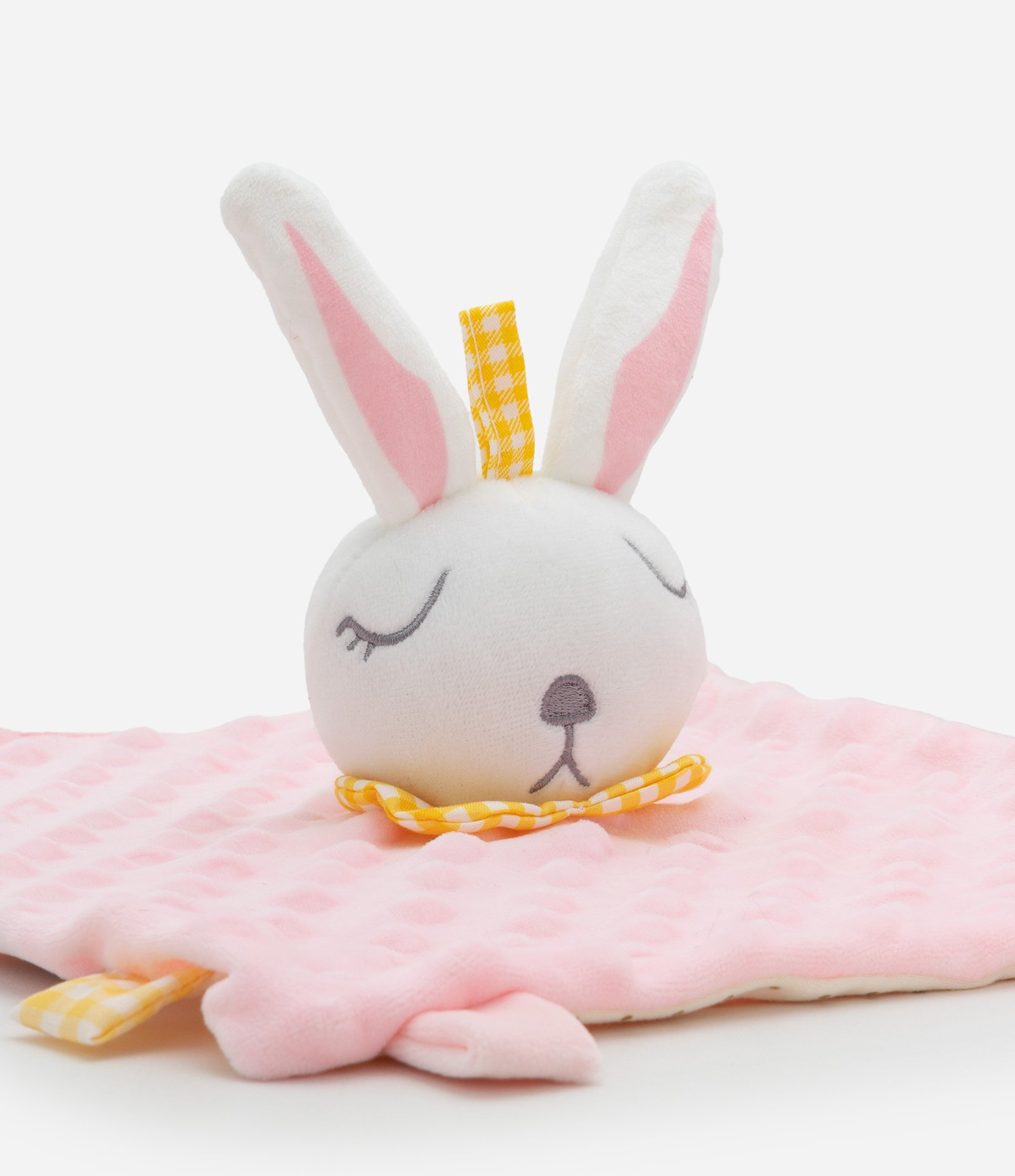 Naninha Infantil em Plush Carinha de Coelha - Tam Único Rosa 5